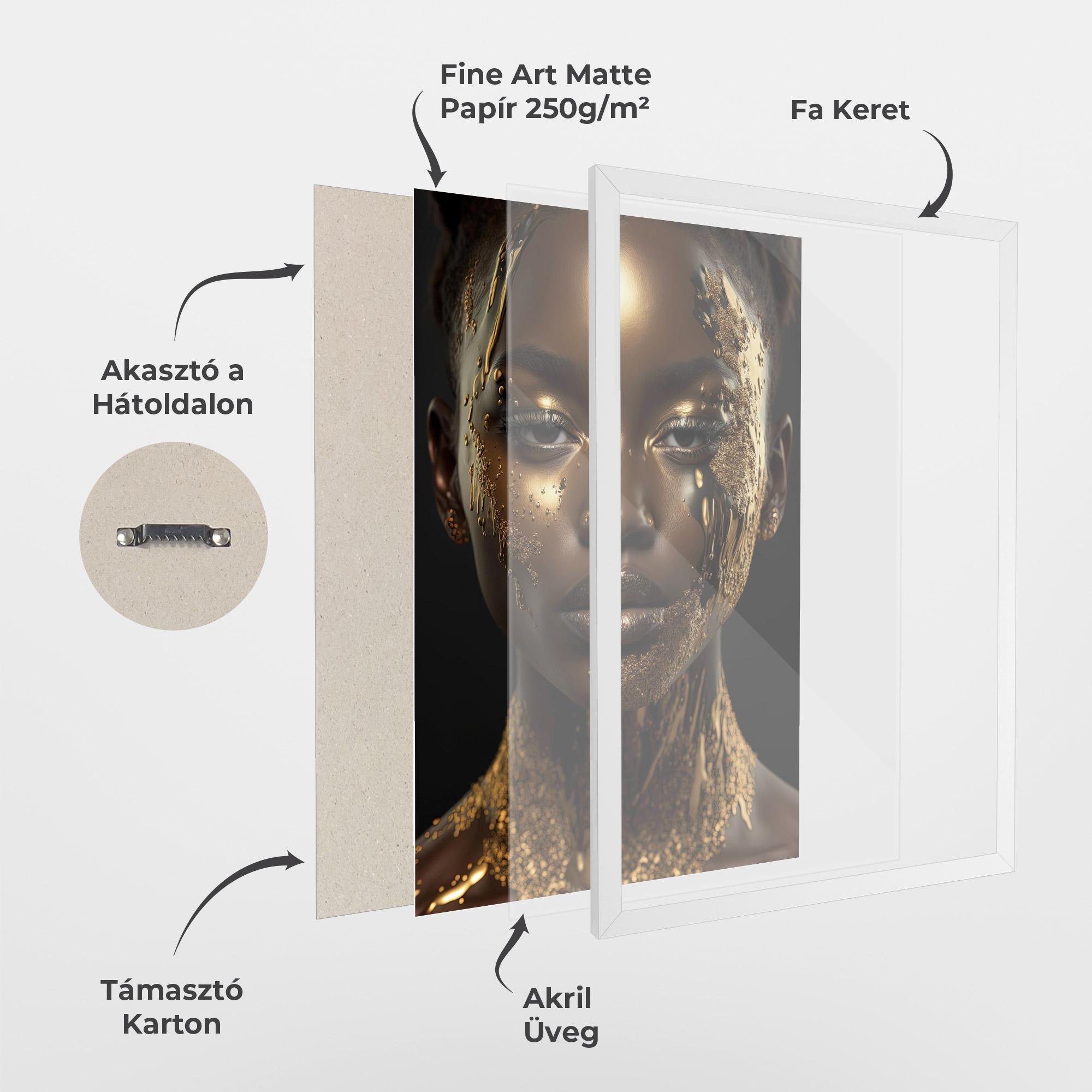 Keretezett Poszter Dripping Gold Woman mockup 1