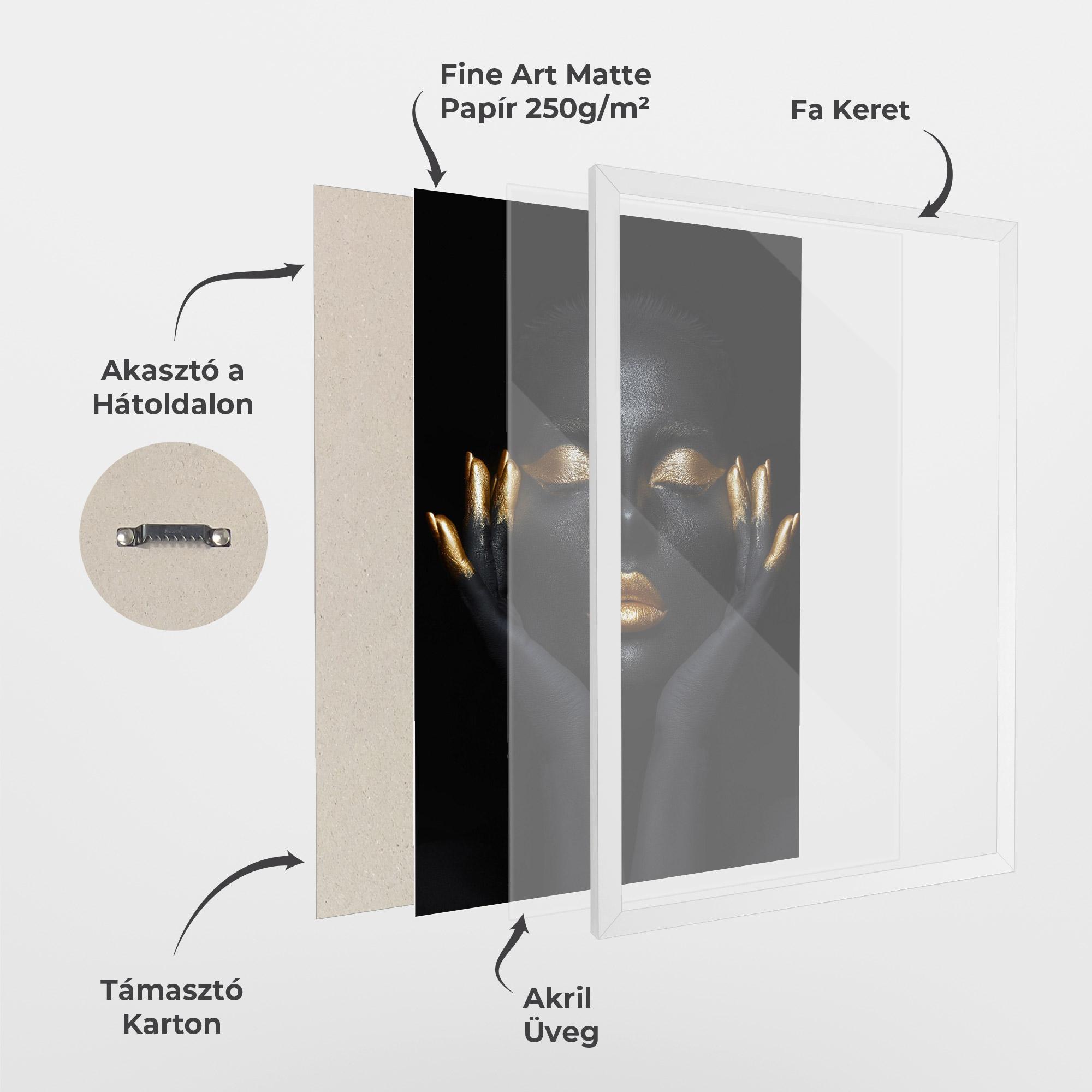 Keretezett Poszter Fingertips Gold Makeup mockup 1