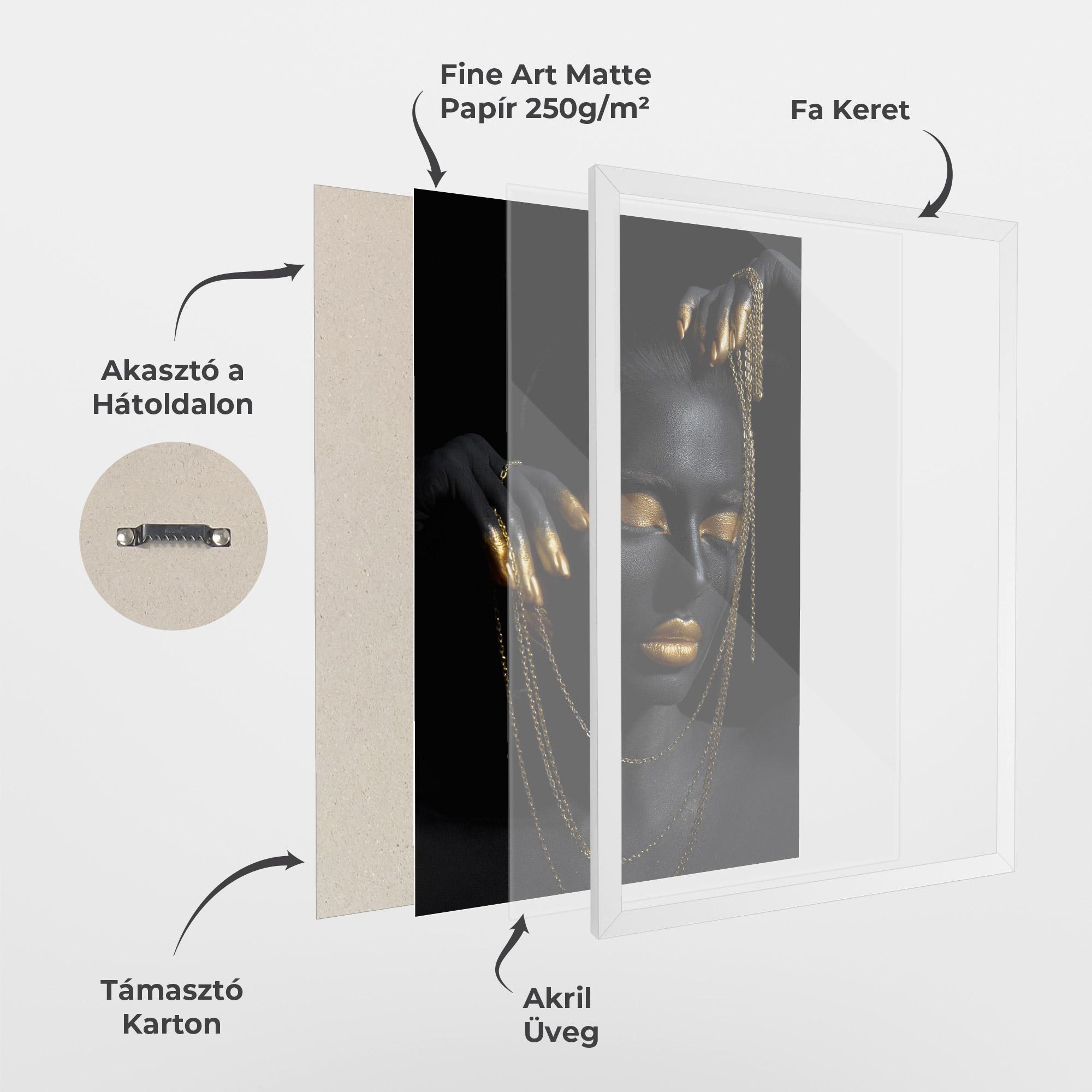 Keretezett Poszter Gold Black Skin mockup 1