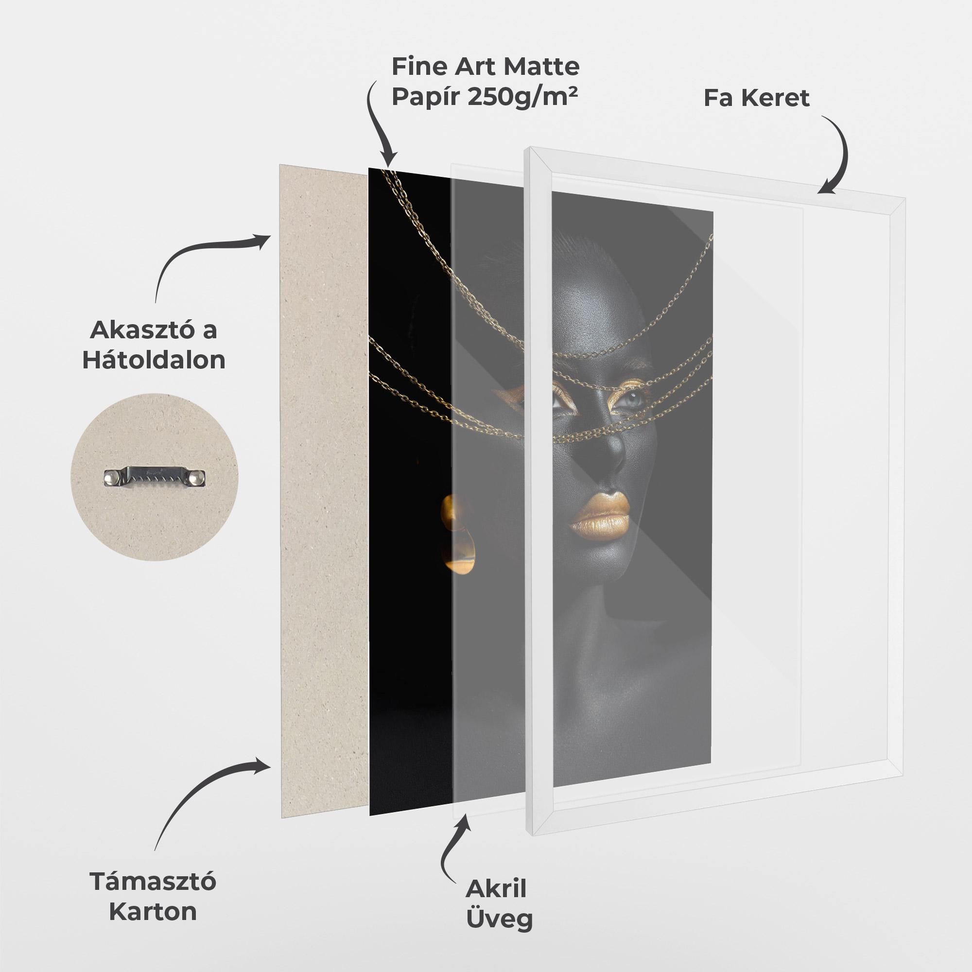 Keretezett Poszter Gold Chain Woman mockup 1