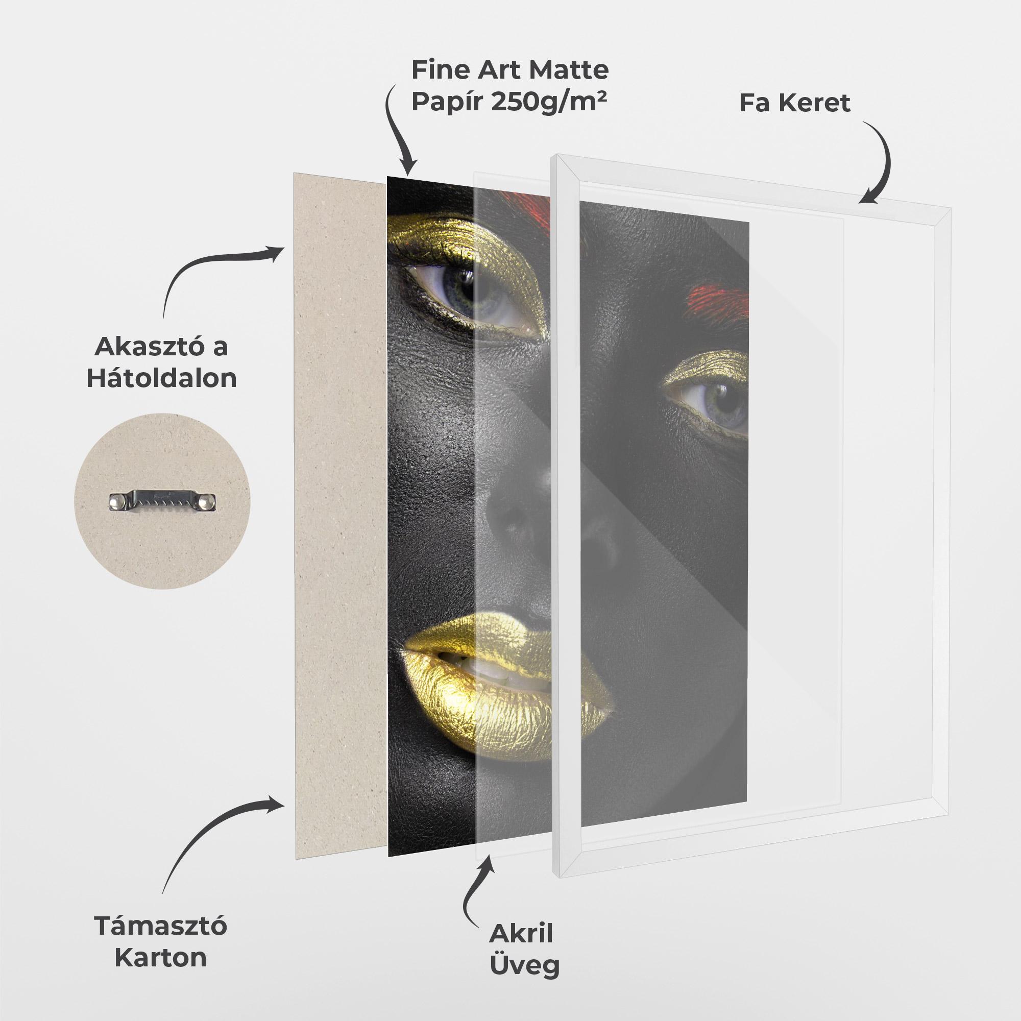 Keretezett Poszter Gold Red Lips mockup 1