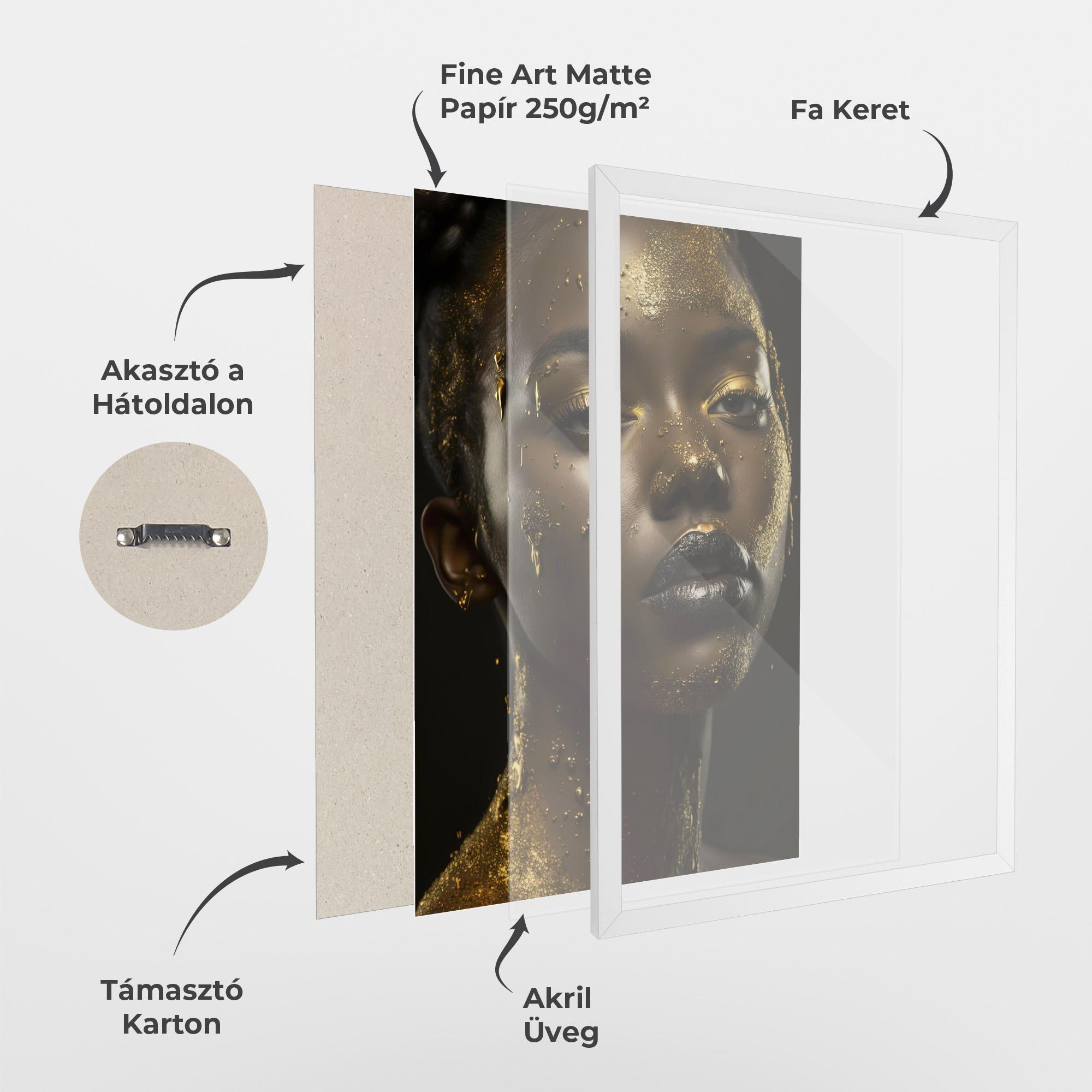Keretezett Poszter Gold Sparkling Woman mockup 1