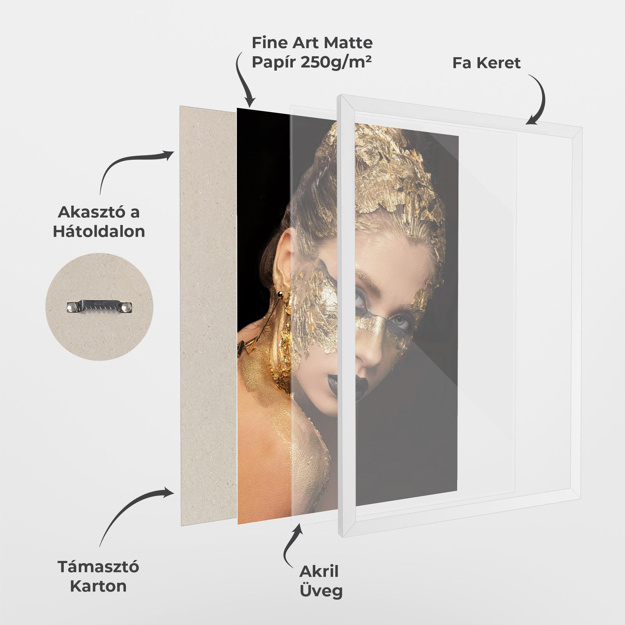 Keretezett Poszter Golden Foil Face mockup 1