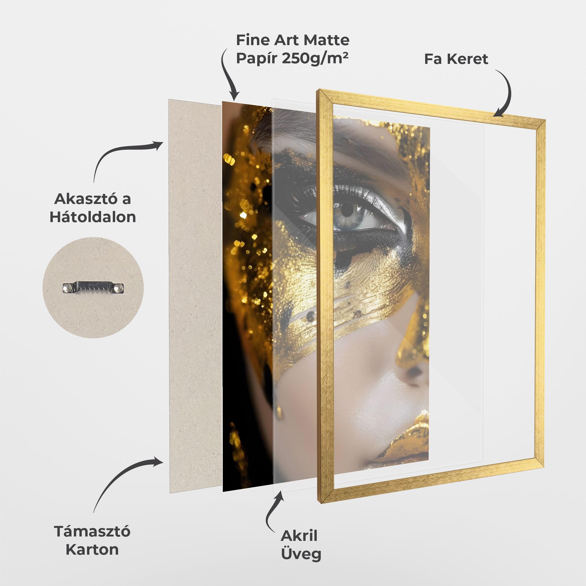 Keretezett Poszter Black Gold Eyeliner mockup 1