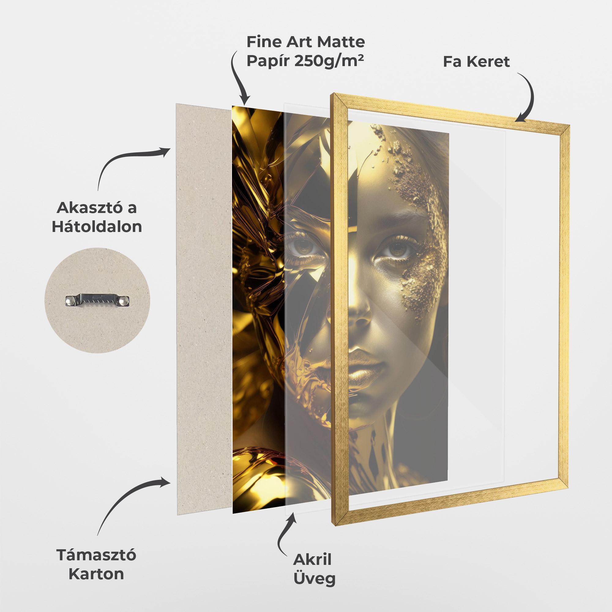 Keretezett Poszter Covered By Gold mockup 1