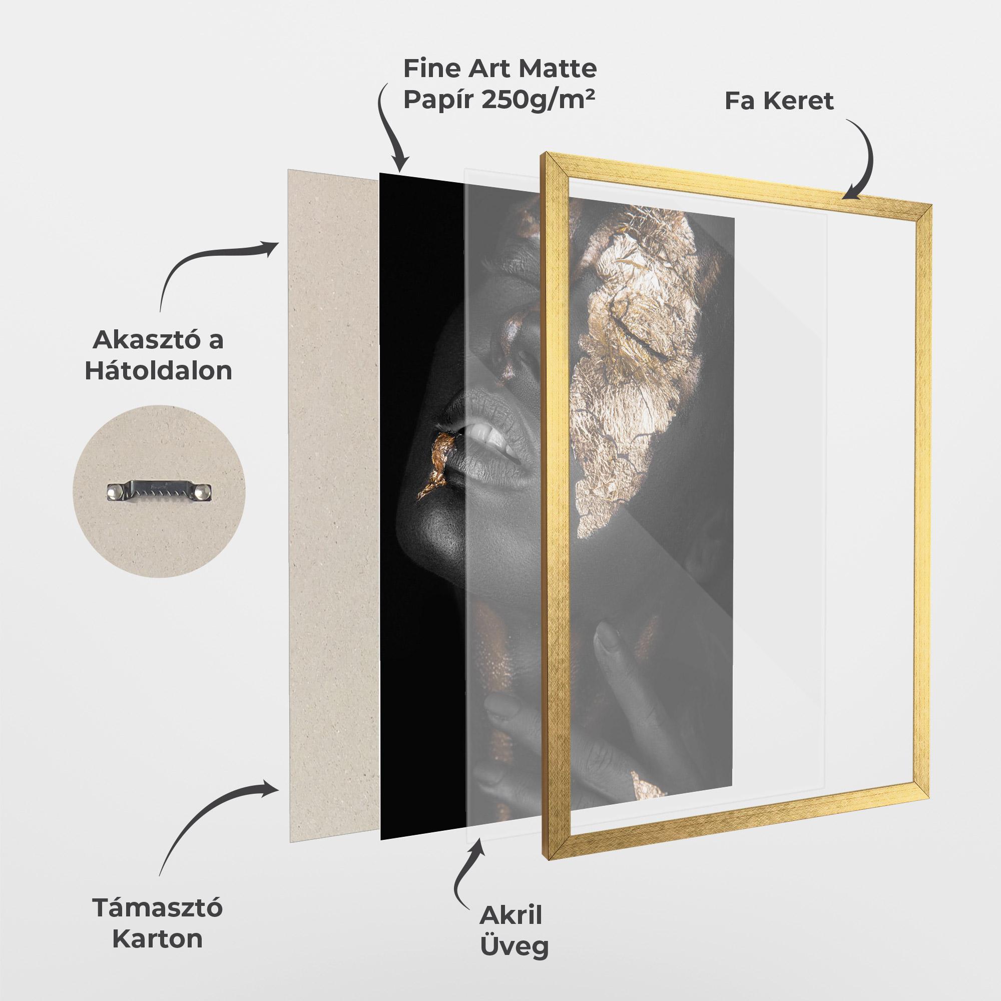 Keretezett Poszter Darkskinned Gold Art mockup 1