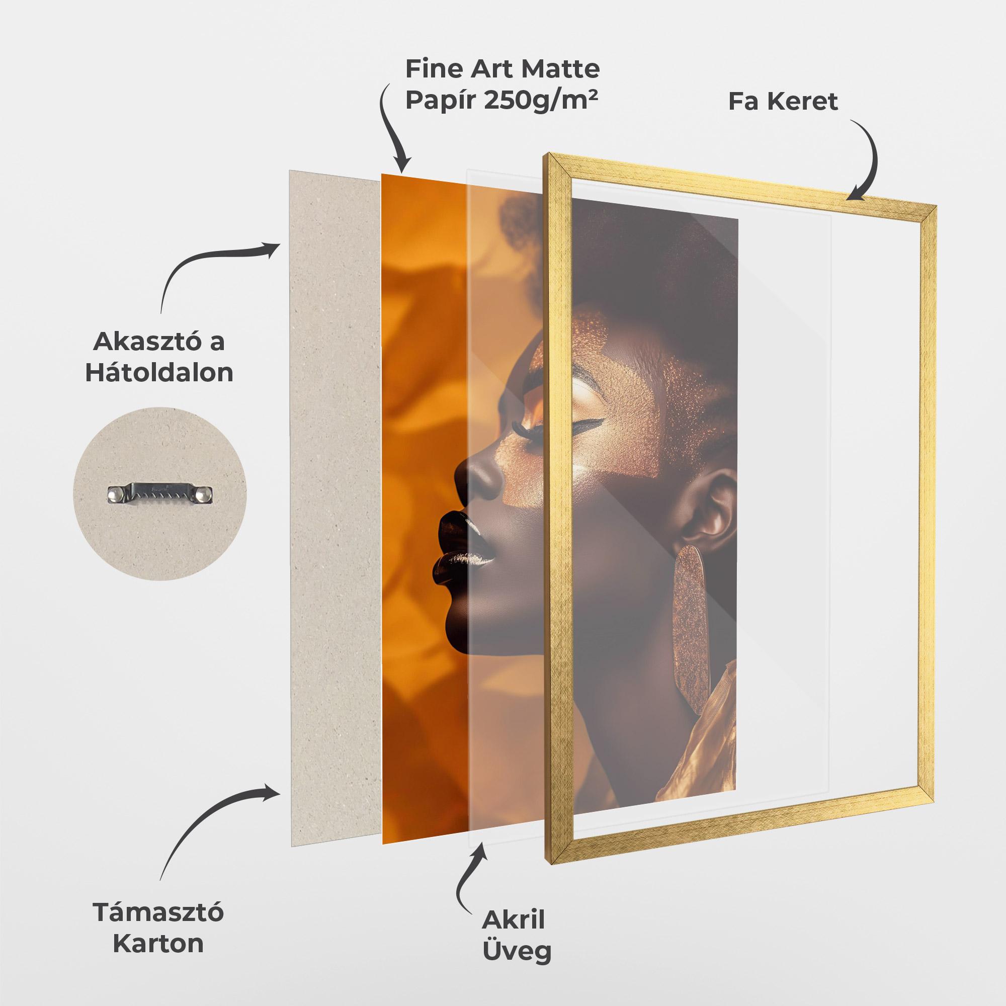 Keretezett Poszter Fashion Gold Portrait mockup 1