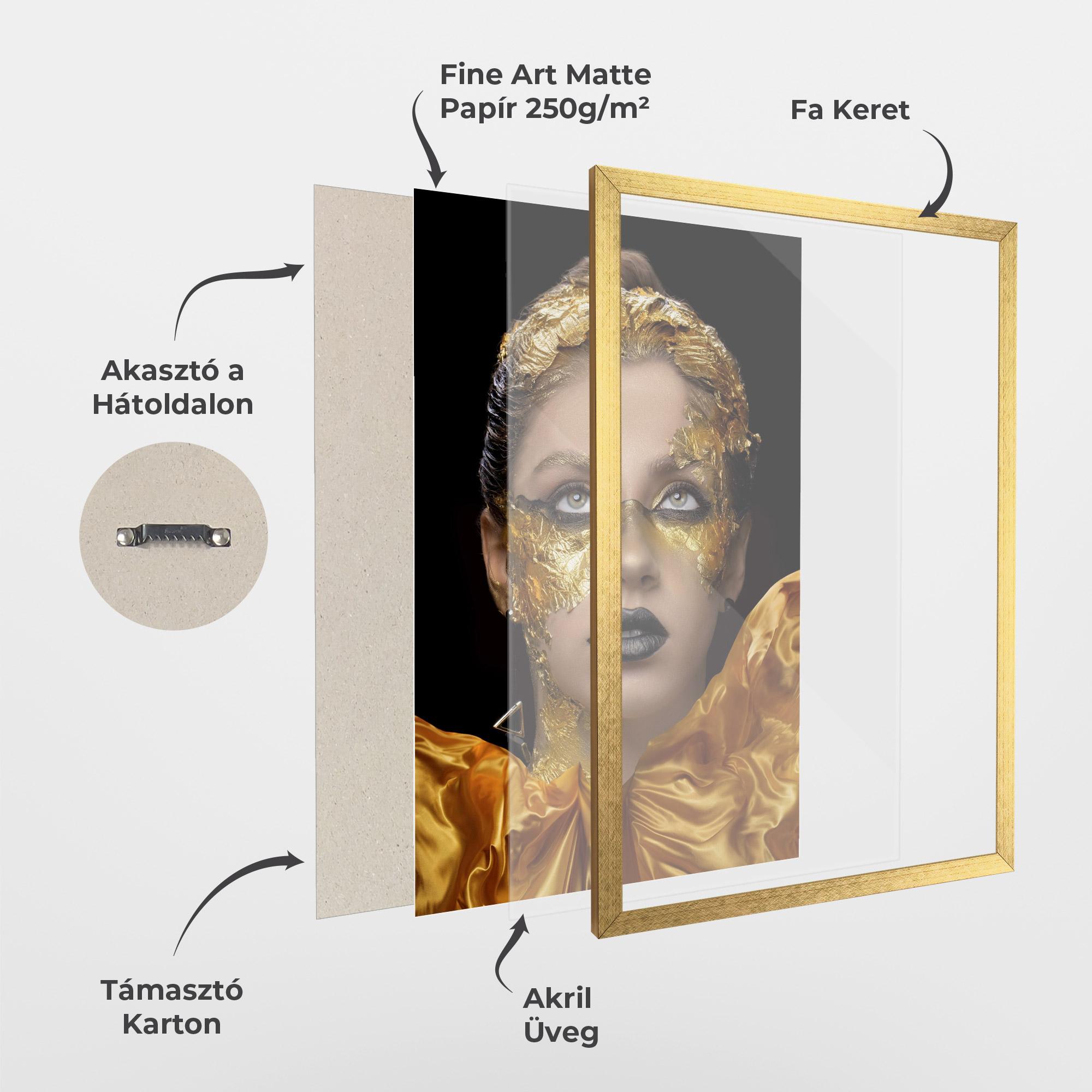 Keretezett Poszter Glamorous Gold Outfit mockup 1