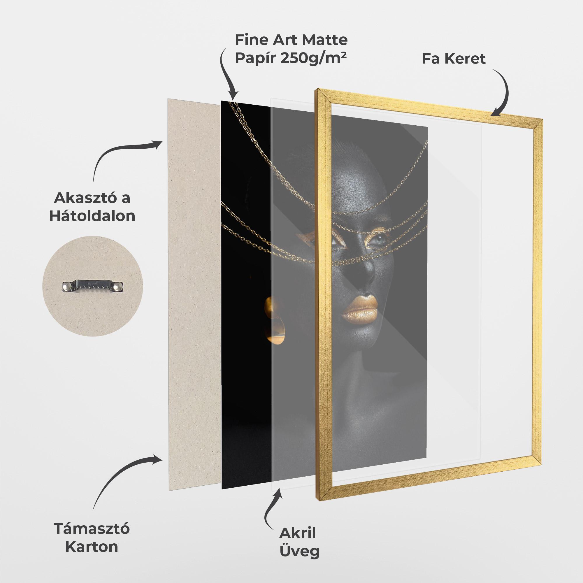 Keretezett Poszter Gold Chain Woman mockup 1