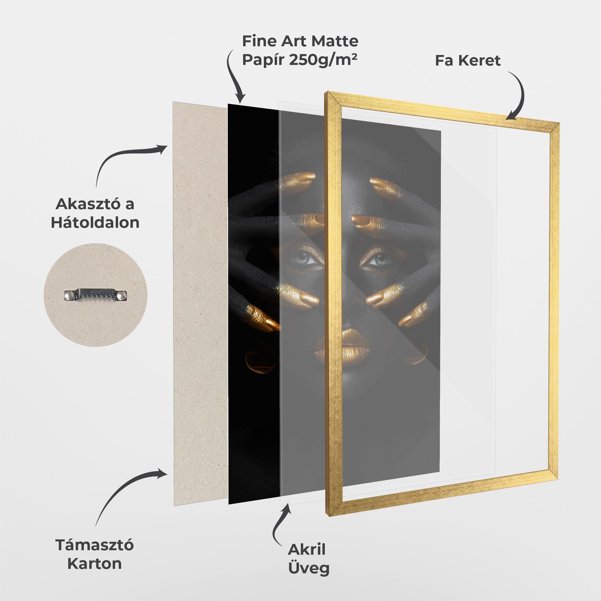 Keretezett Poszter Gold Fingertips Art mockup 1
