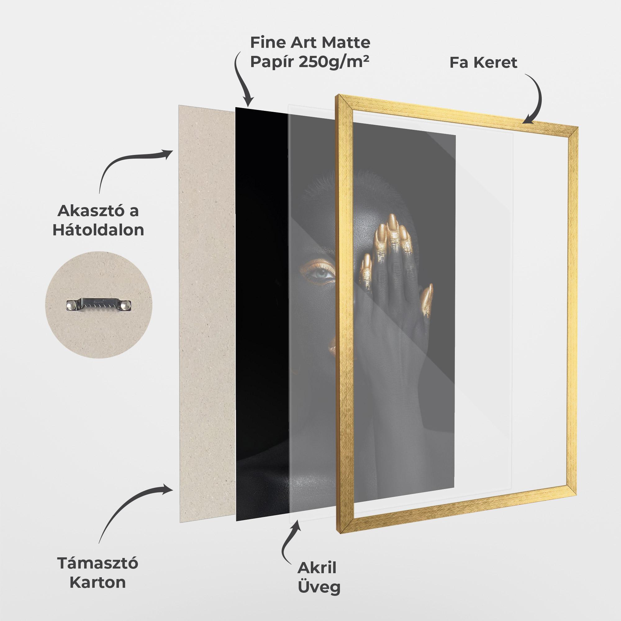 Keretezett Poszter Gold Makeup Chain mockup 1