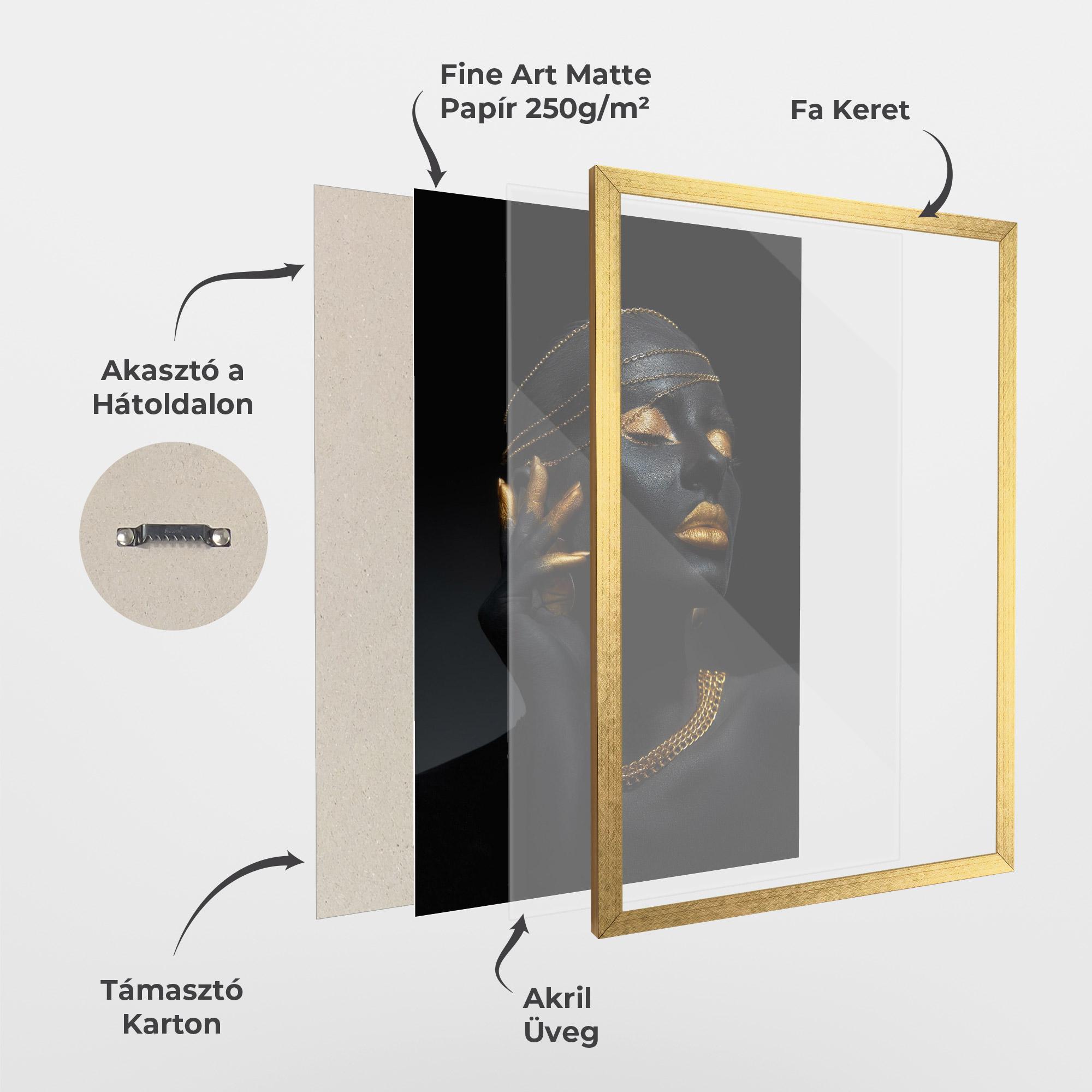 Keretezett Poszter Gold Makeup Eyelids mockup 1