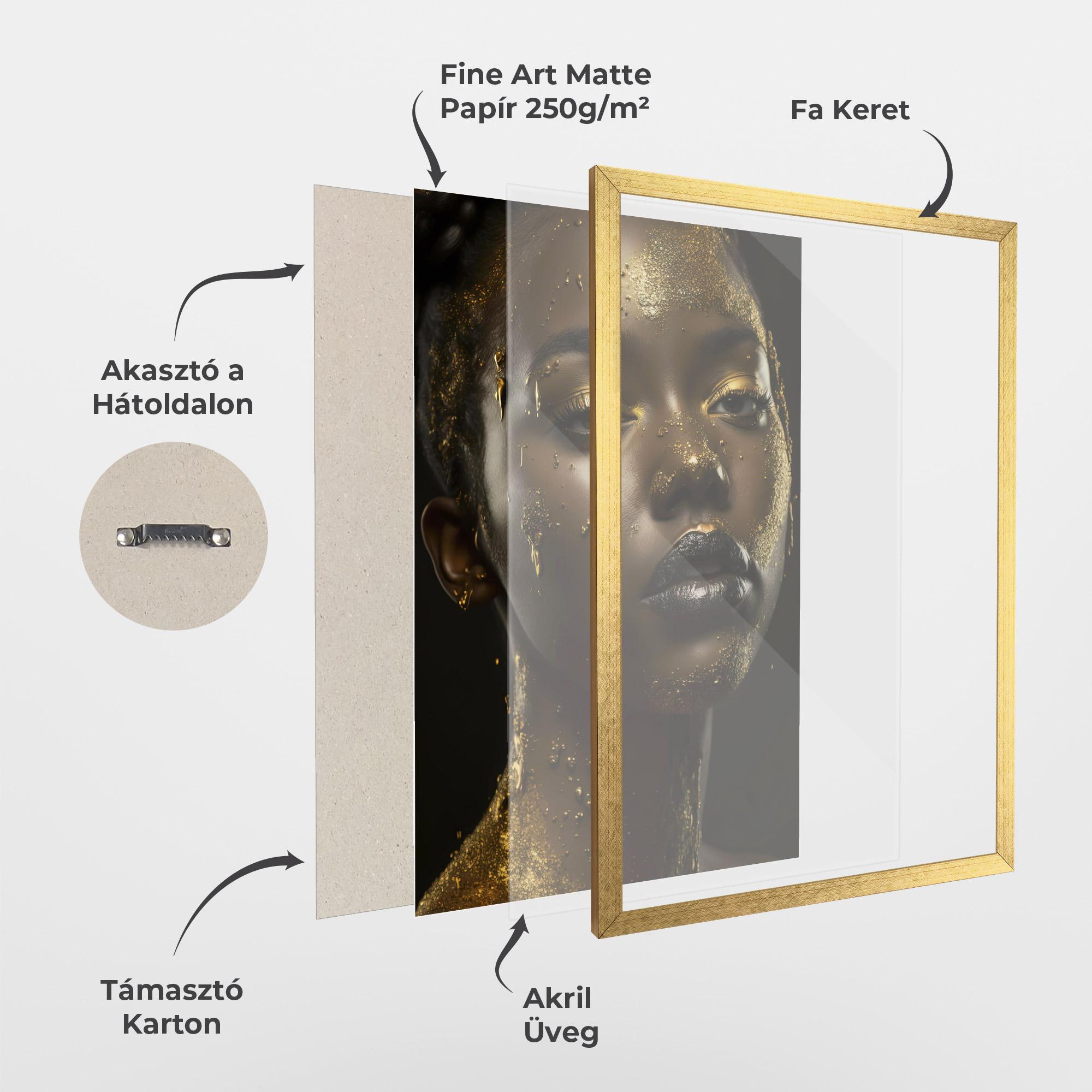 Keretezett Poszter Gold Sparkling Woman mockup 1