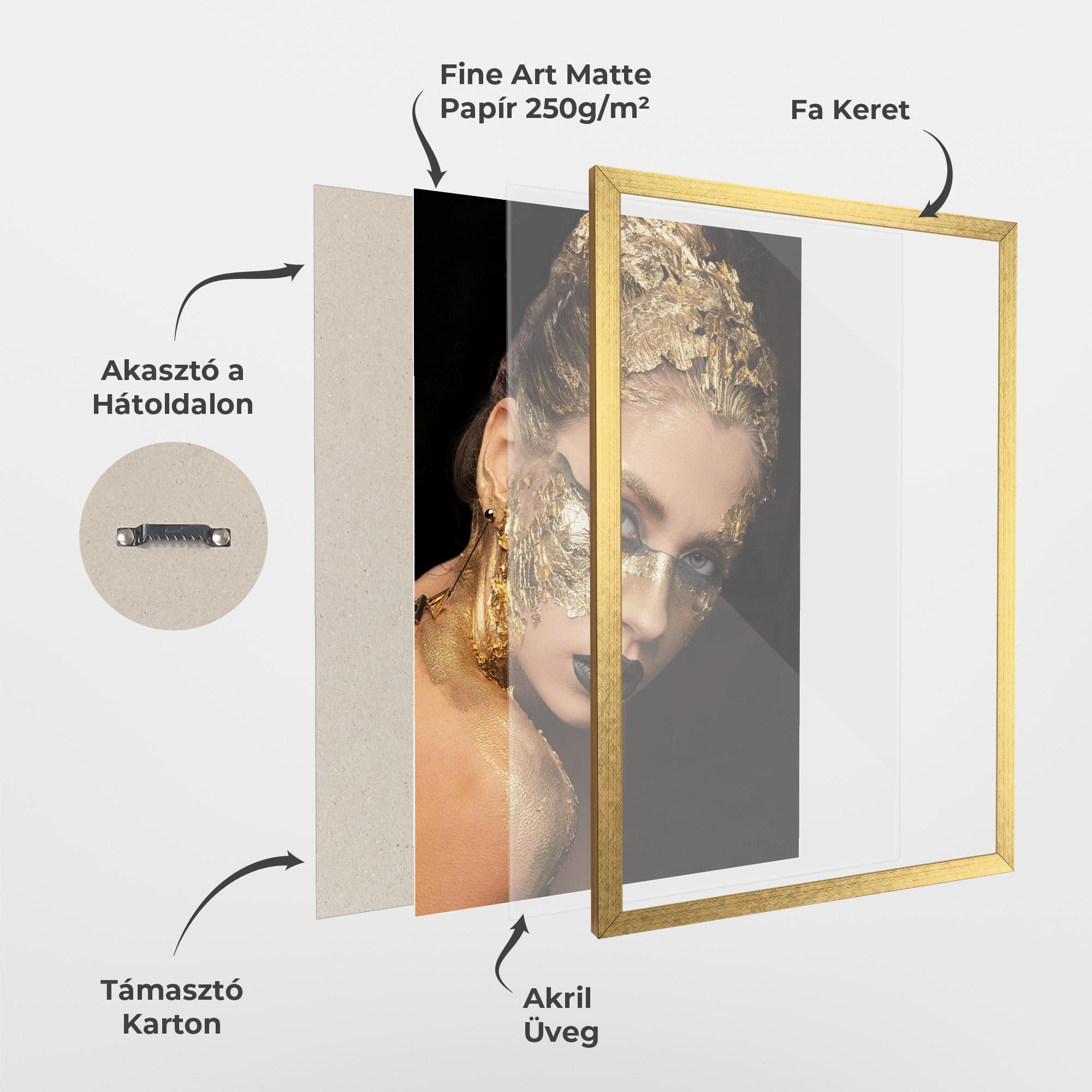 Keretezett Poszter Golden Foil Face mockup 1