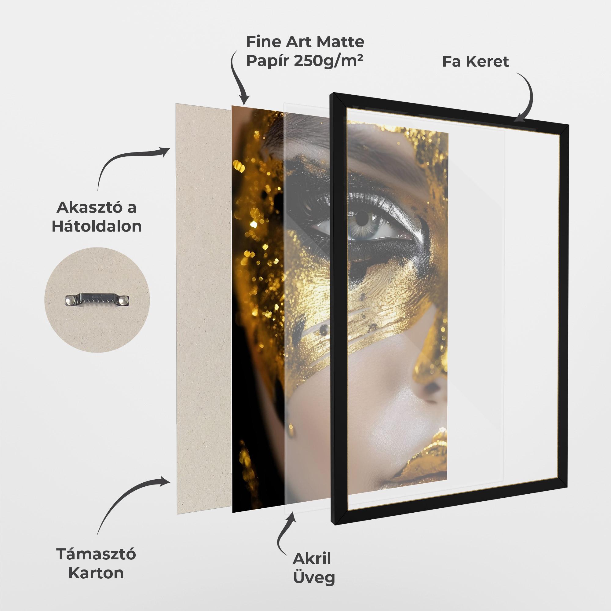Keretezett Poszter Black Gold Eyeliner mockup 1