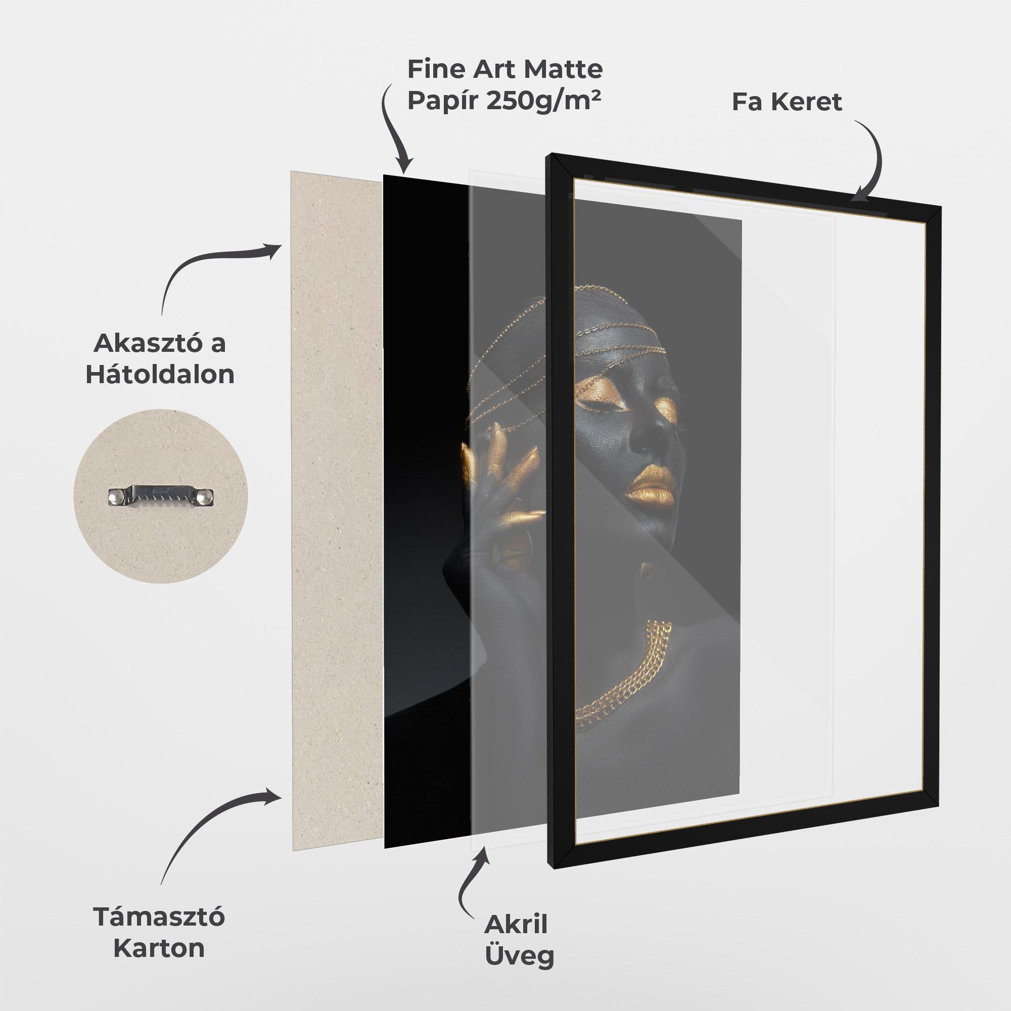 Keretezett Poszter Gold Makeup Eyelids mockup 1