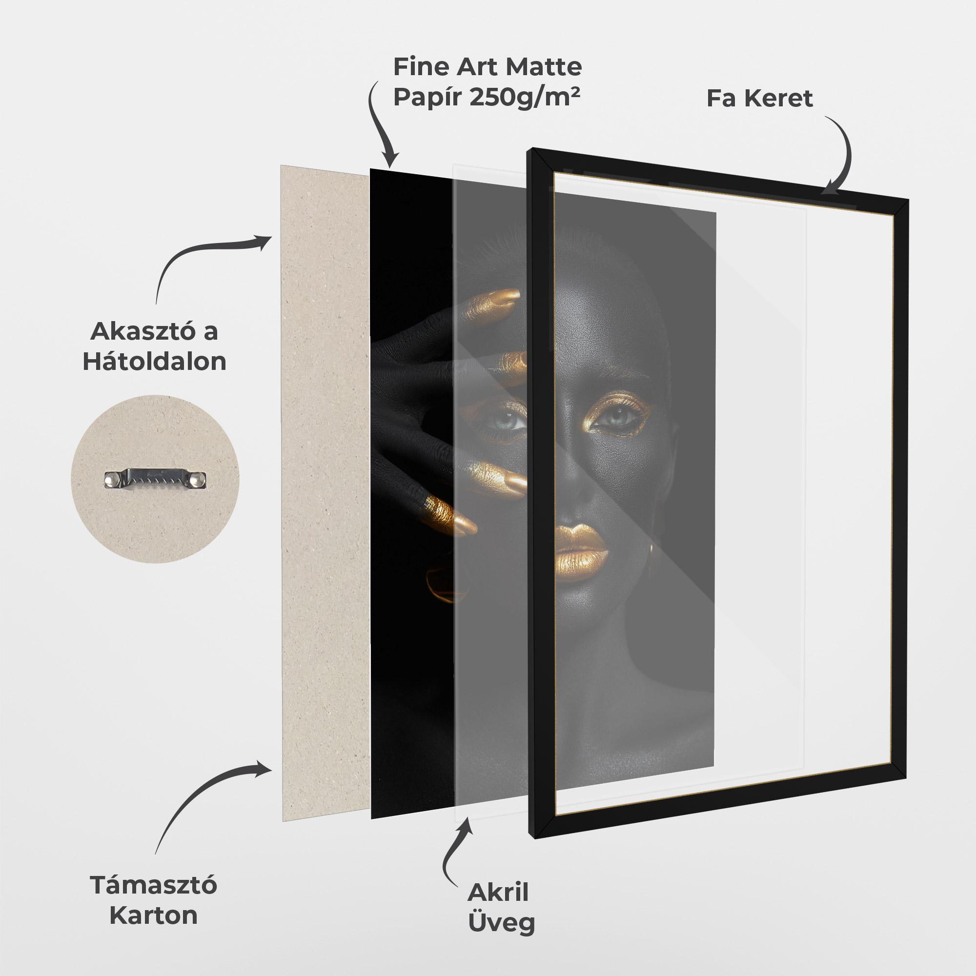 Keretezett Poszter Gold Makeup Nails mockup 1