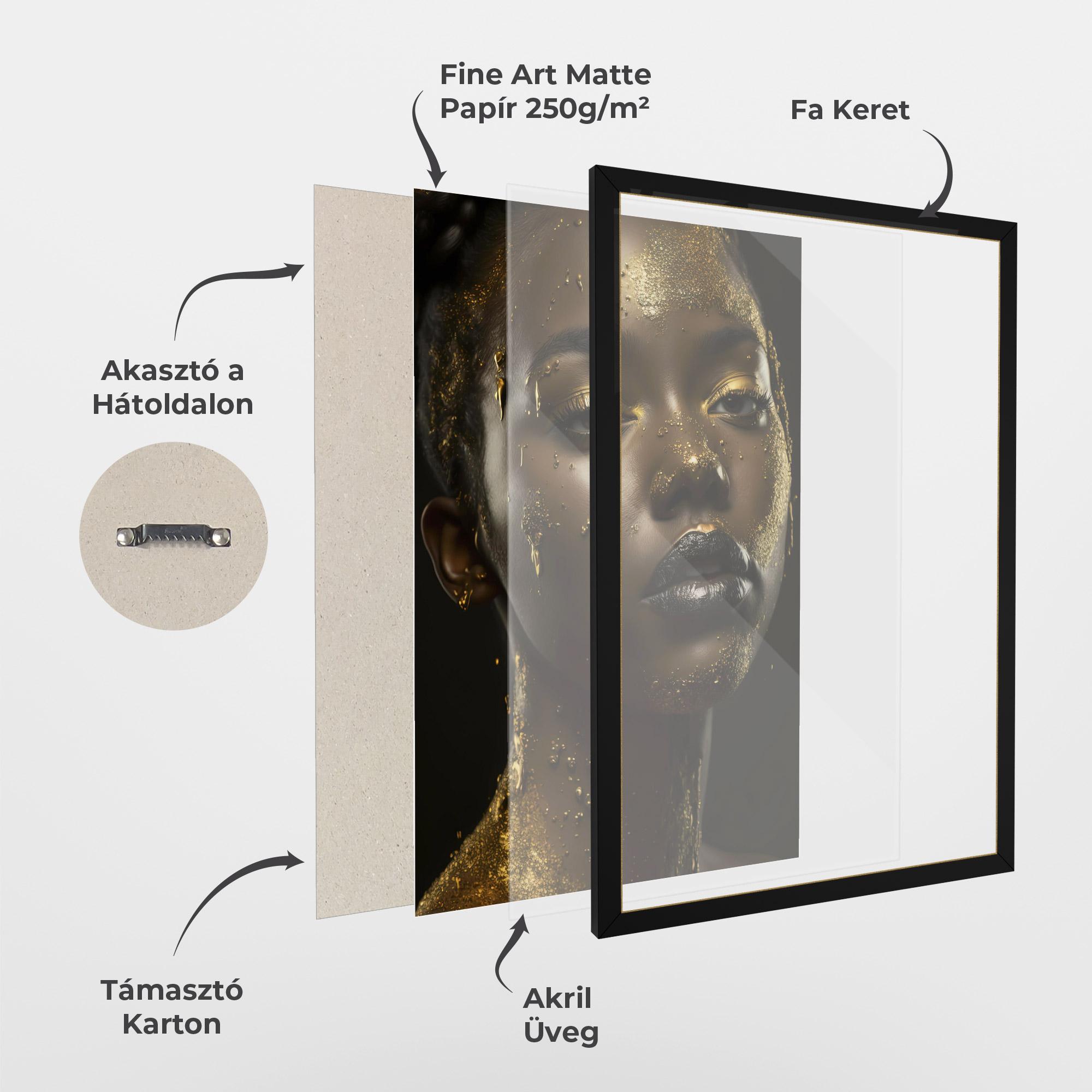 Keretezett Poszter Gold Sparkling Woman mockup 1