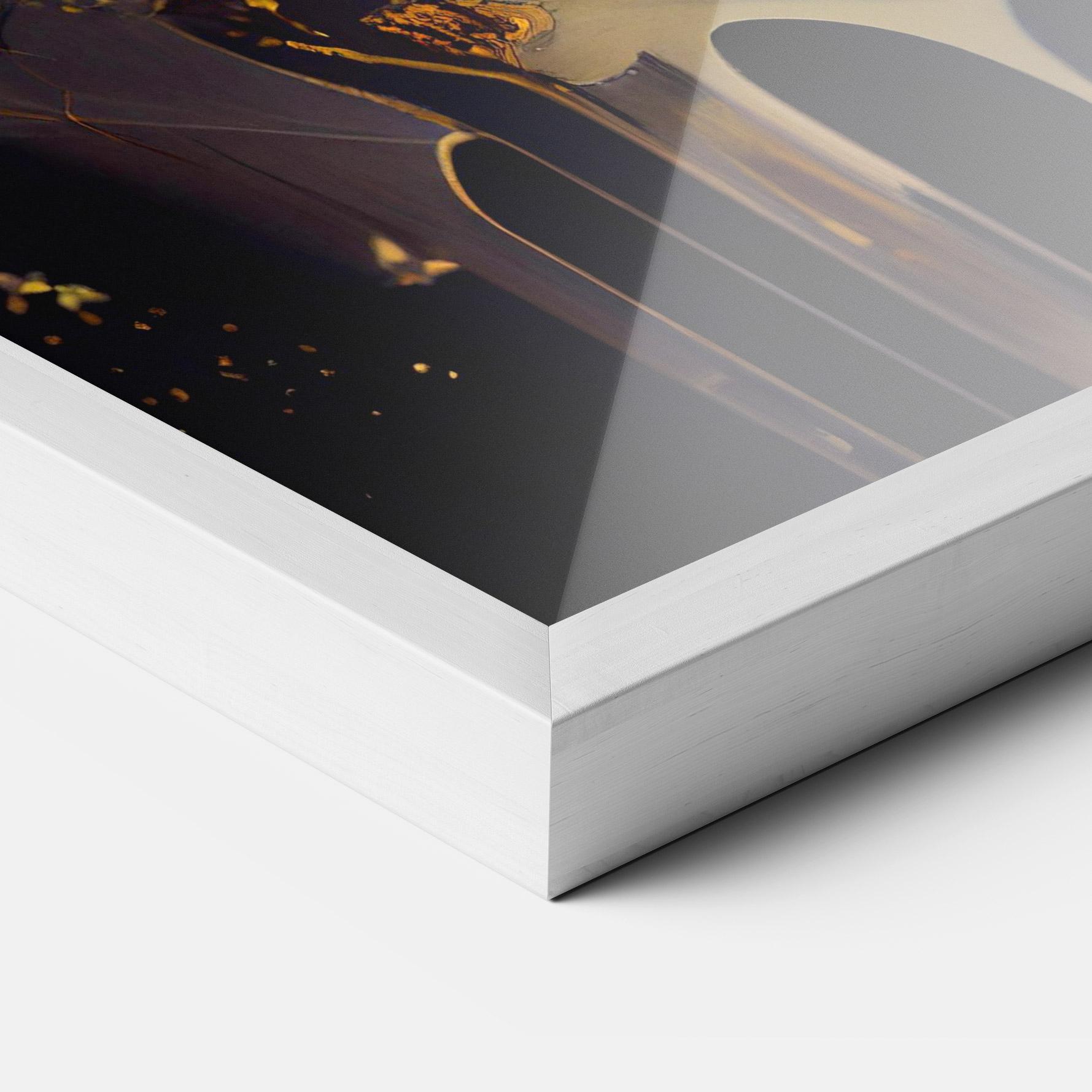 Keretezett Poszter Glamorous Gold Lips mockup 3