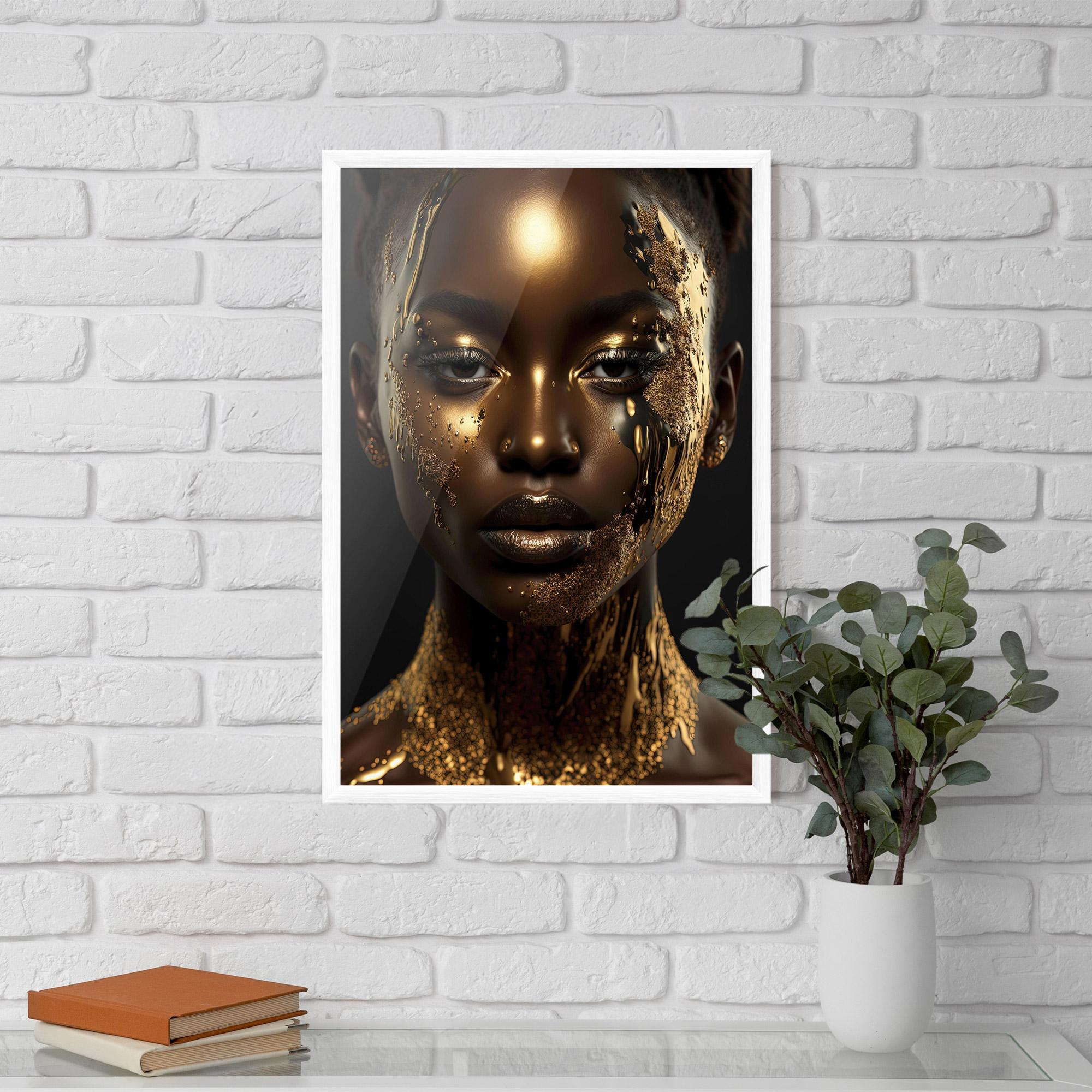Keretezett Poszter Dripping Gold Woman mockup 5