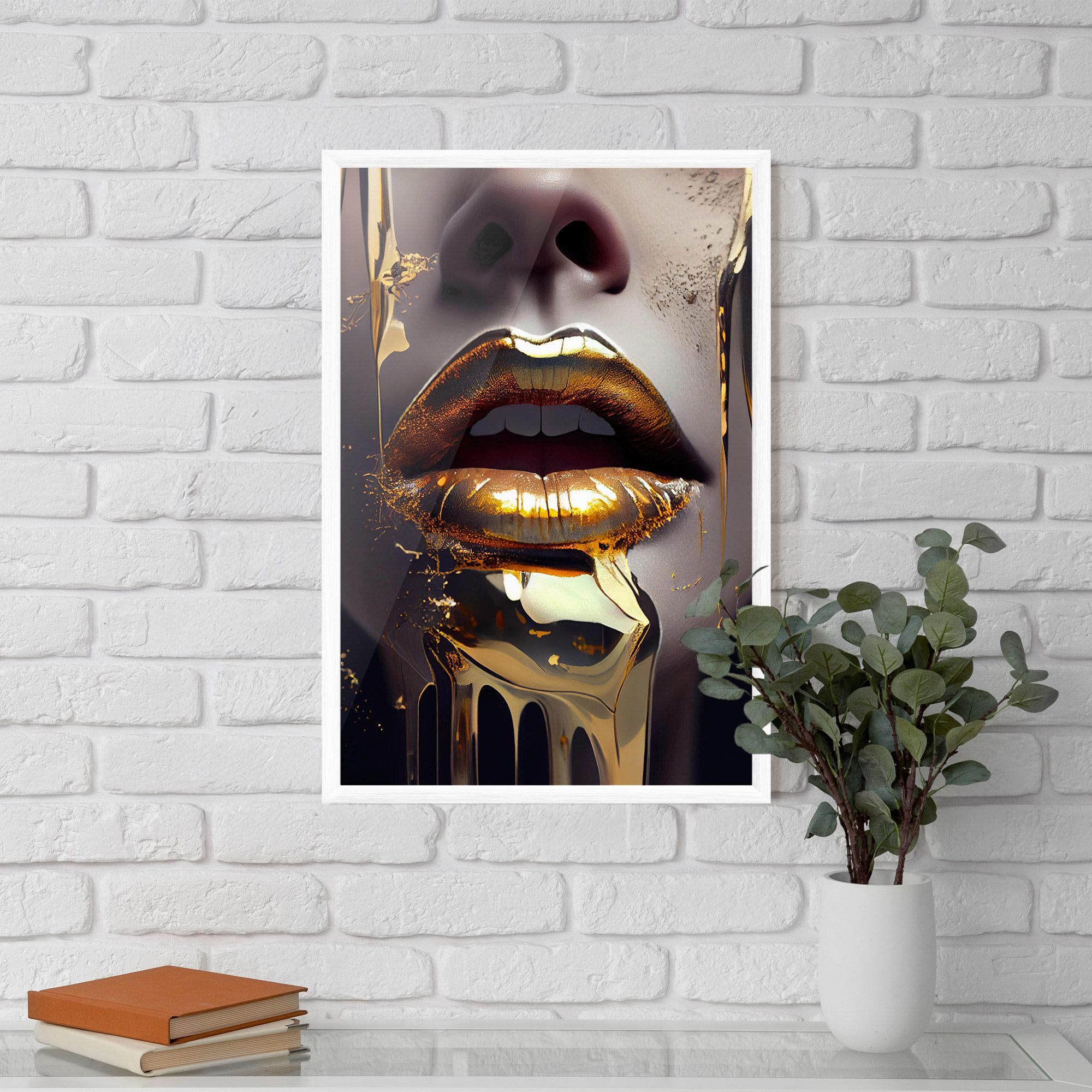 Glamorous Gold Lips mockup 5