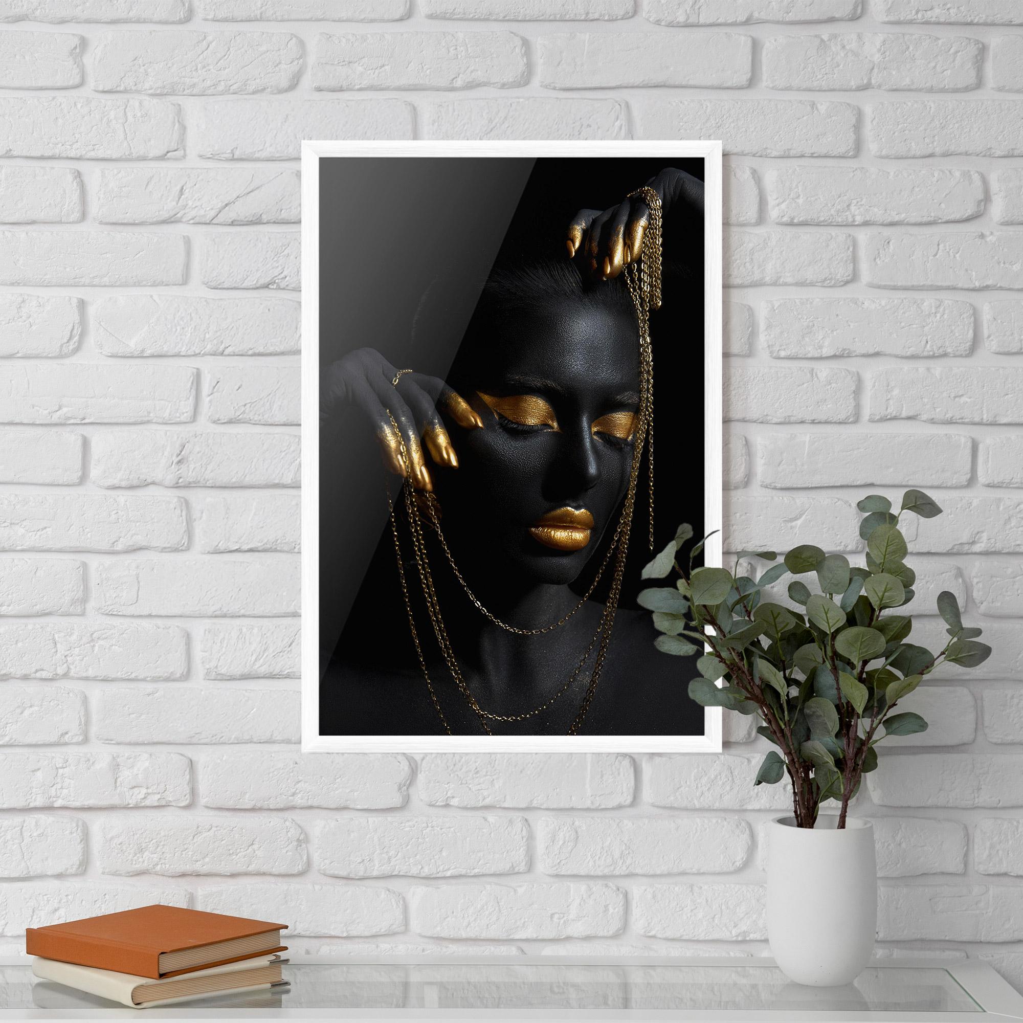 Keretezett Poszter Gold Black Skin mockup 5