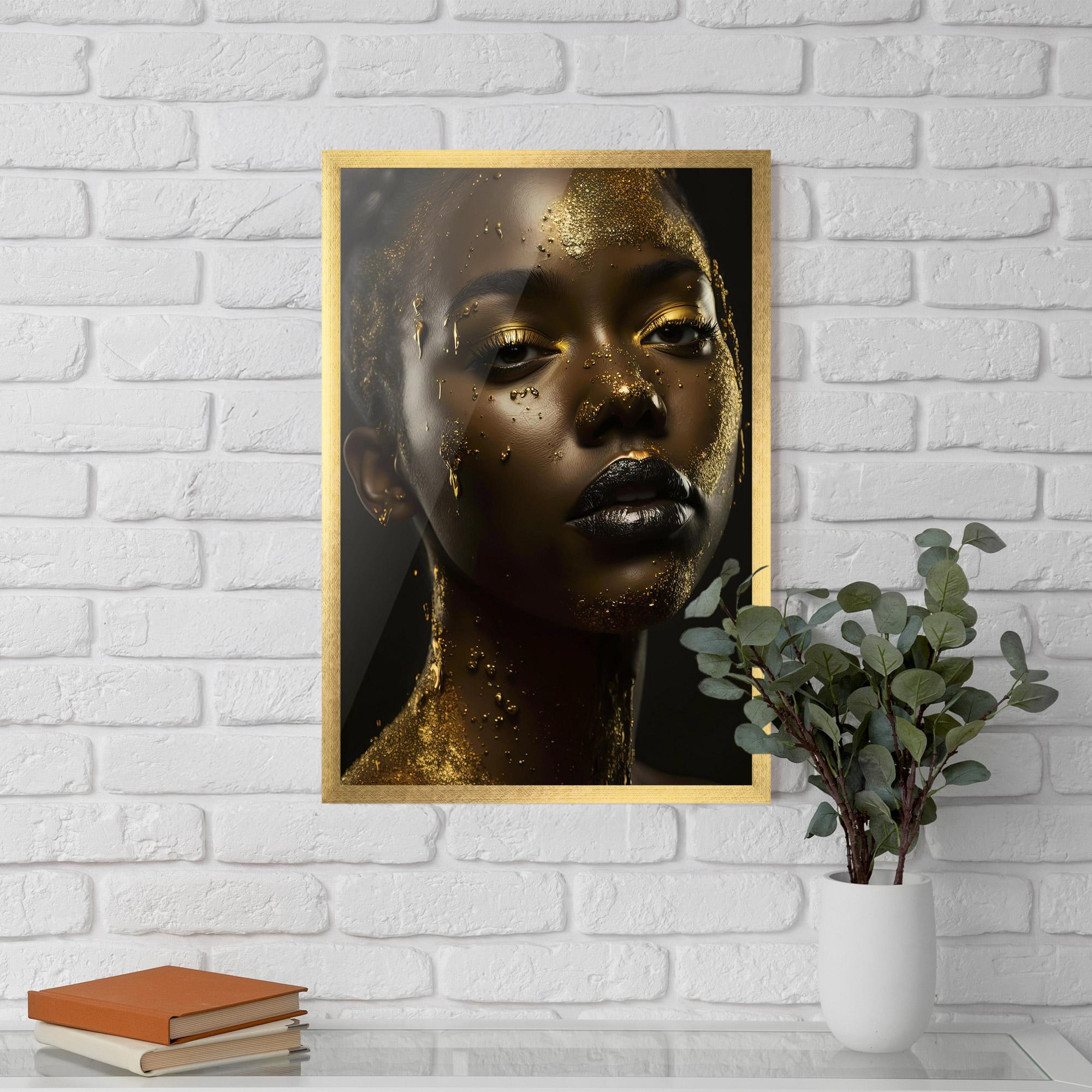 Keretezett Poszter Gold Sparkling Woman mockup 5