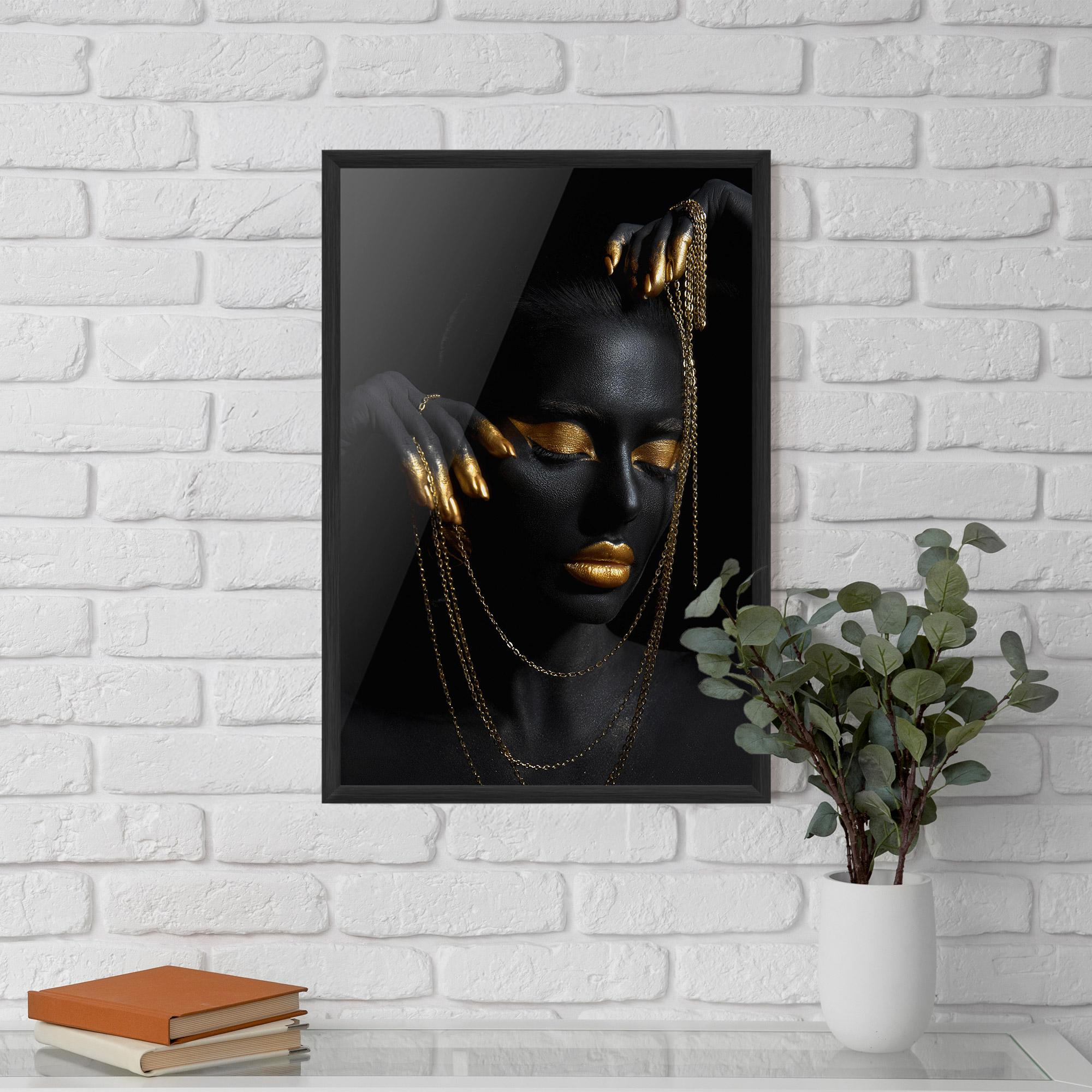 Keretezett Poszter Gold Black Skin mockup 5