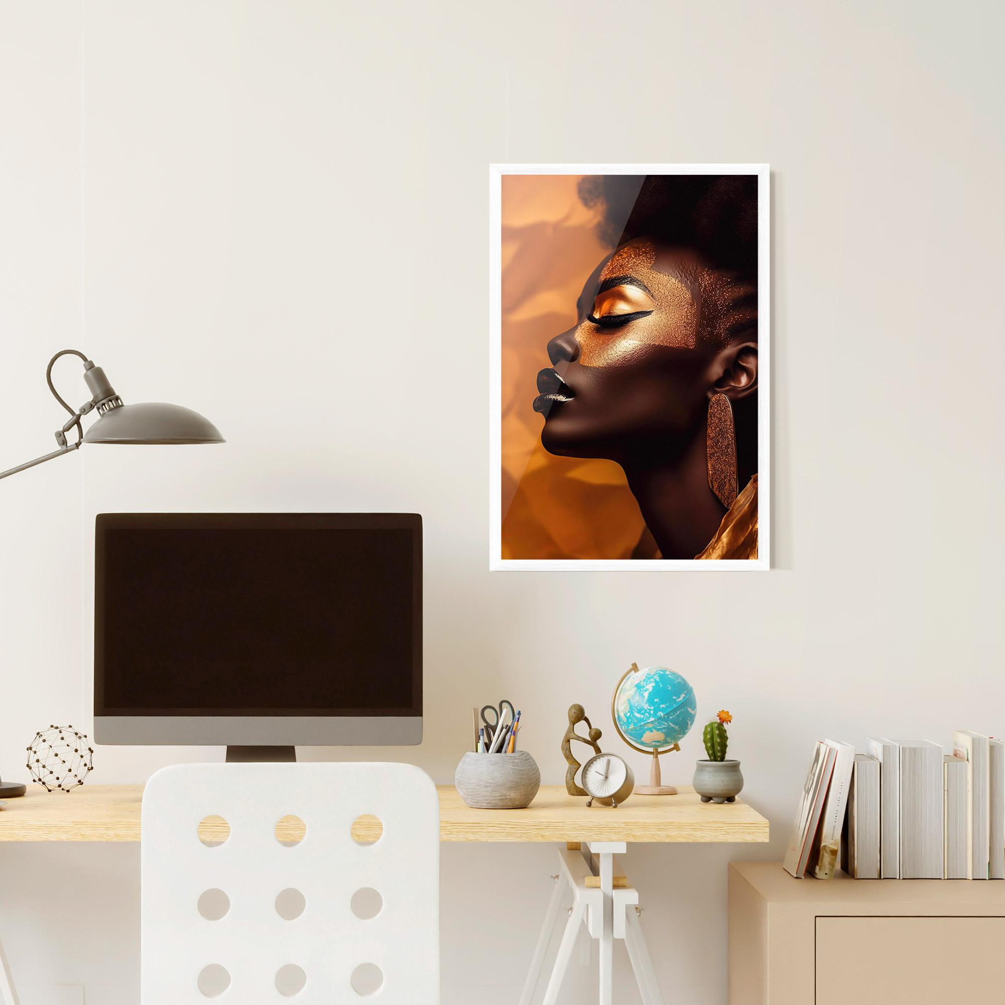 Keretezett Poszter Fashion Gold Portrait mockup 6