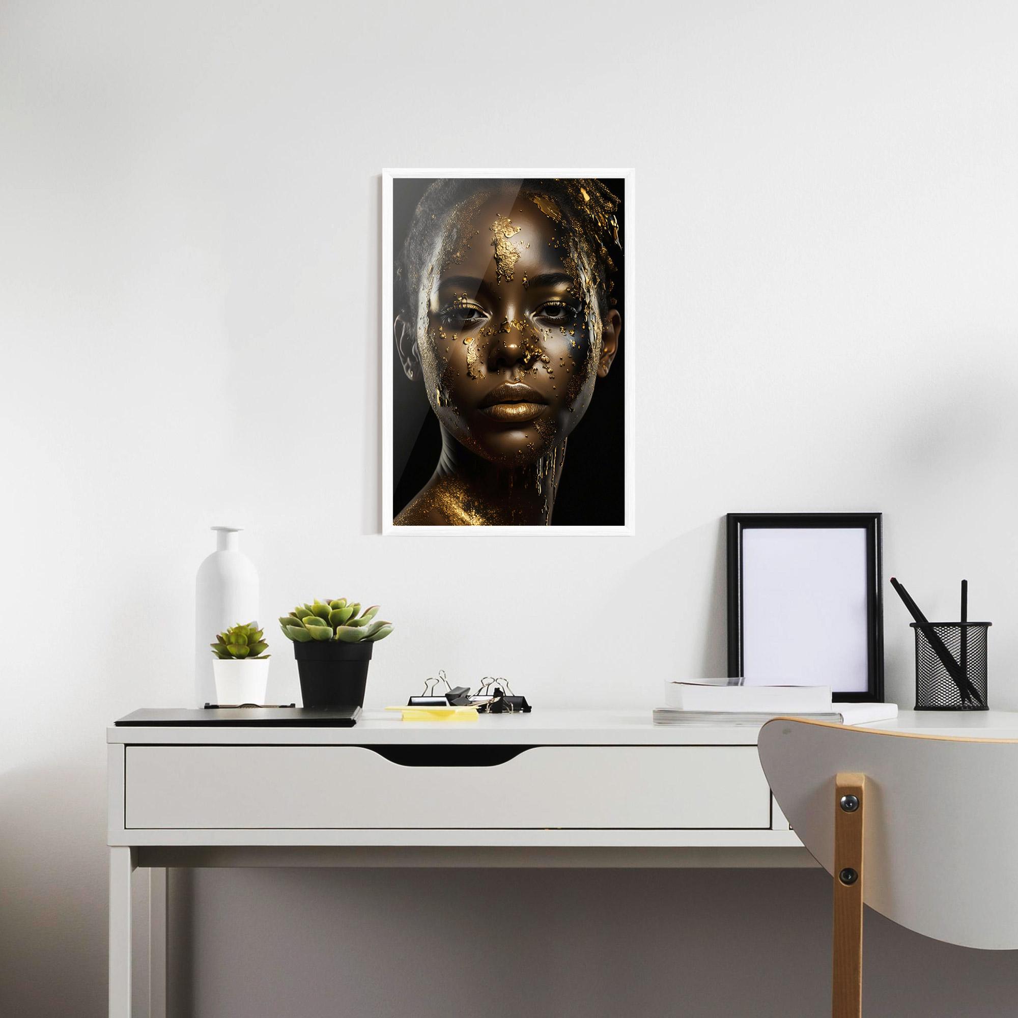 Keretezett Poszter Attractive Gold Woman mockup 7