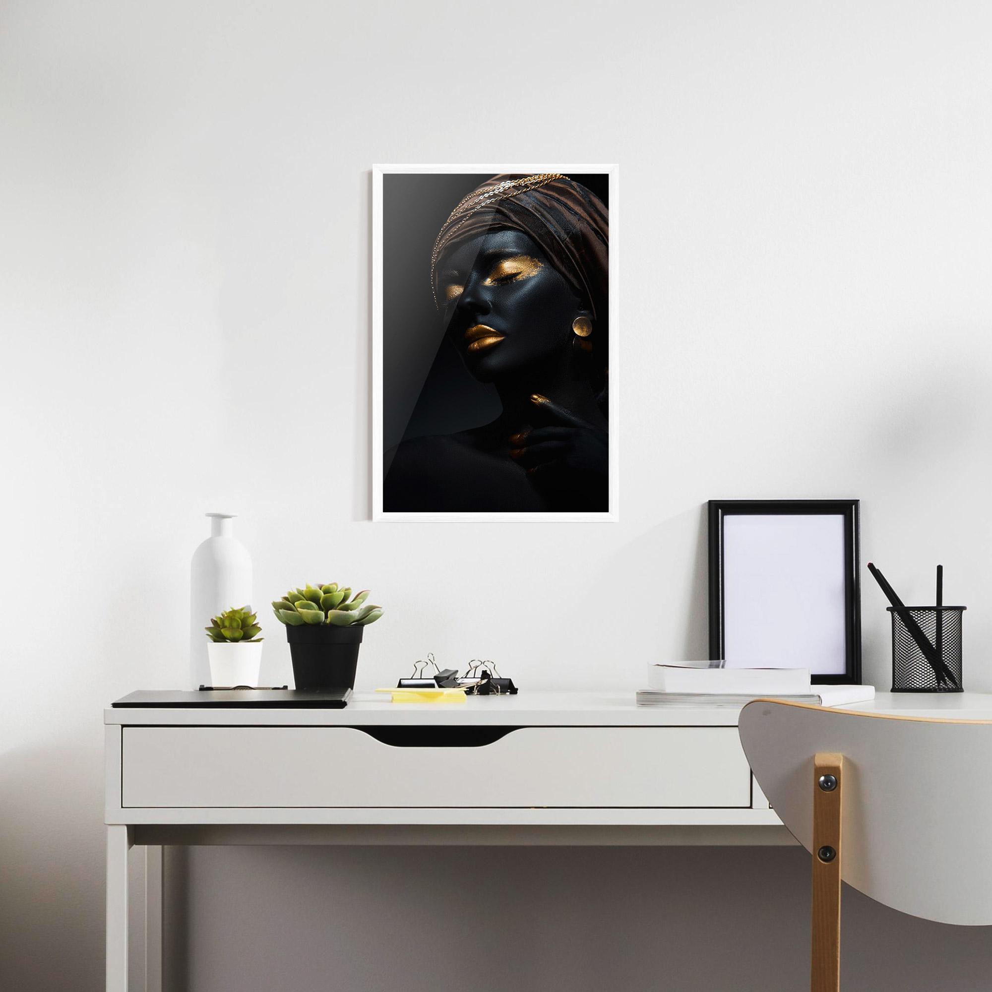 Keretezett Poszter Black Gold Skin mockup 7