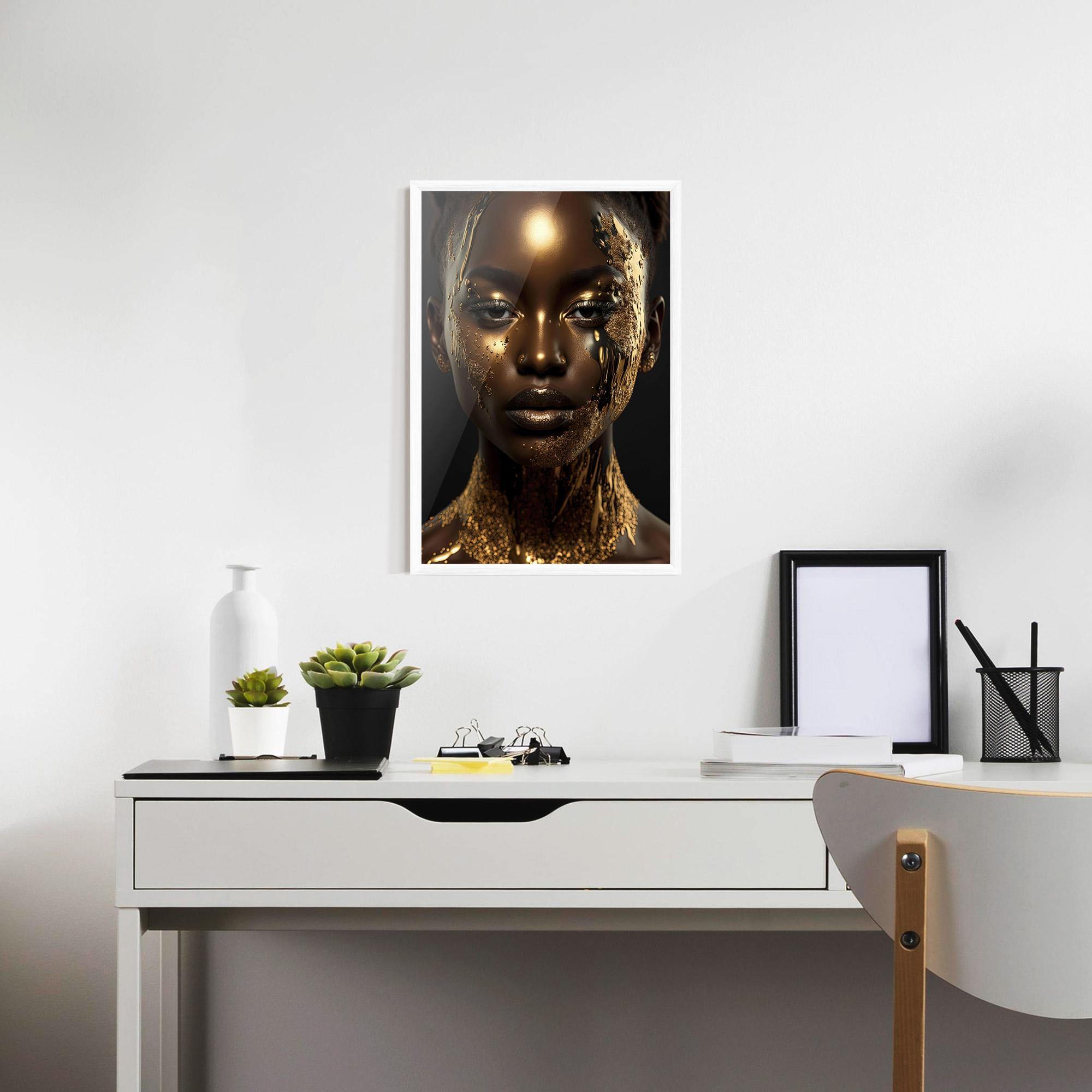 Keretezett Poszter Dripping Gold Woman mockup 7