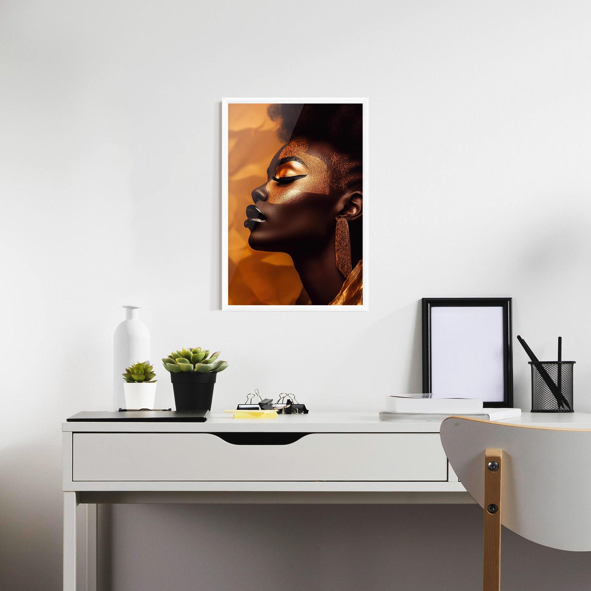 Keretezett Poszter Fashion Gold Portrait mockup 7