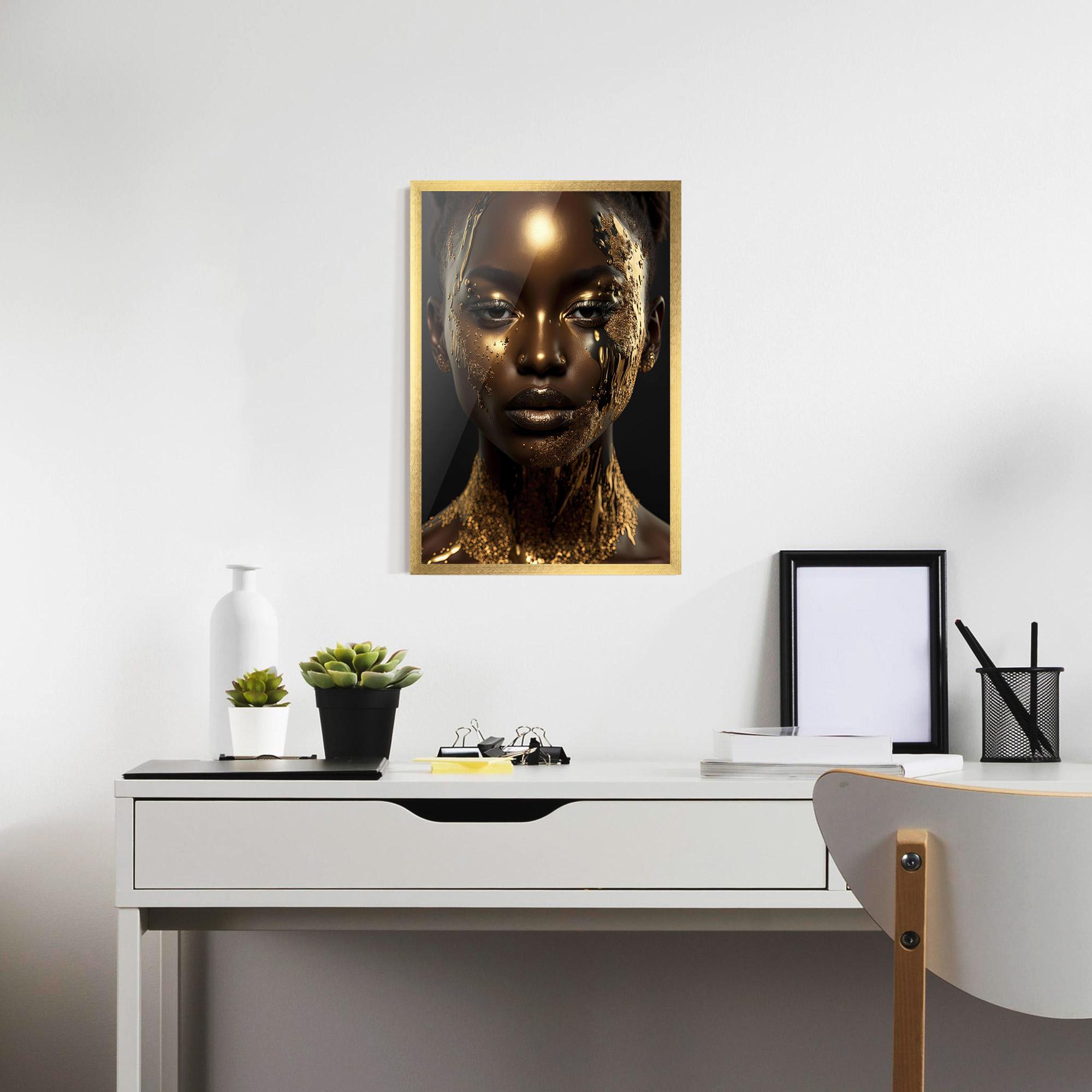 Keretezett Poszter Dripping Gold Woman mockup 7