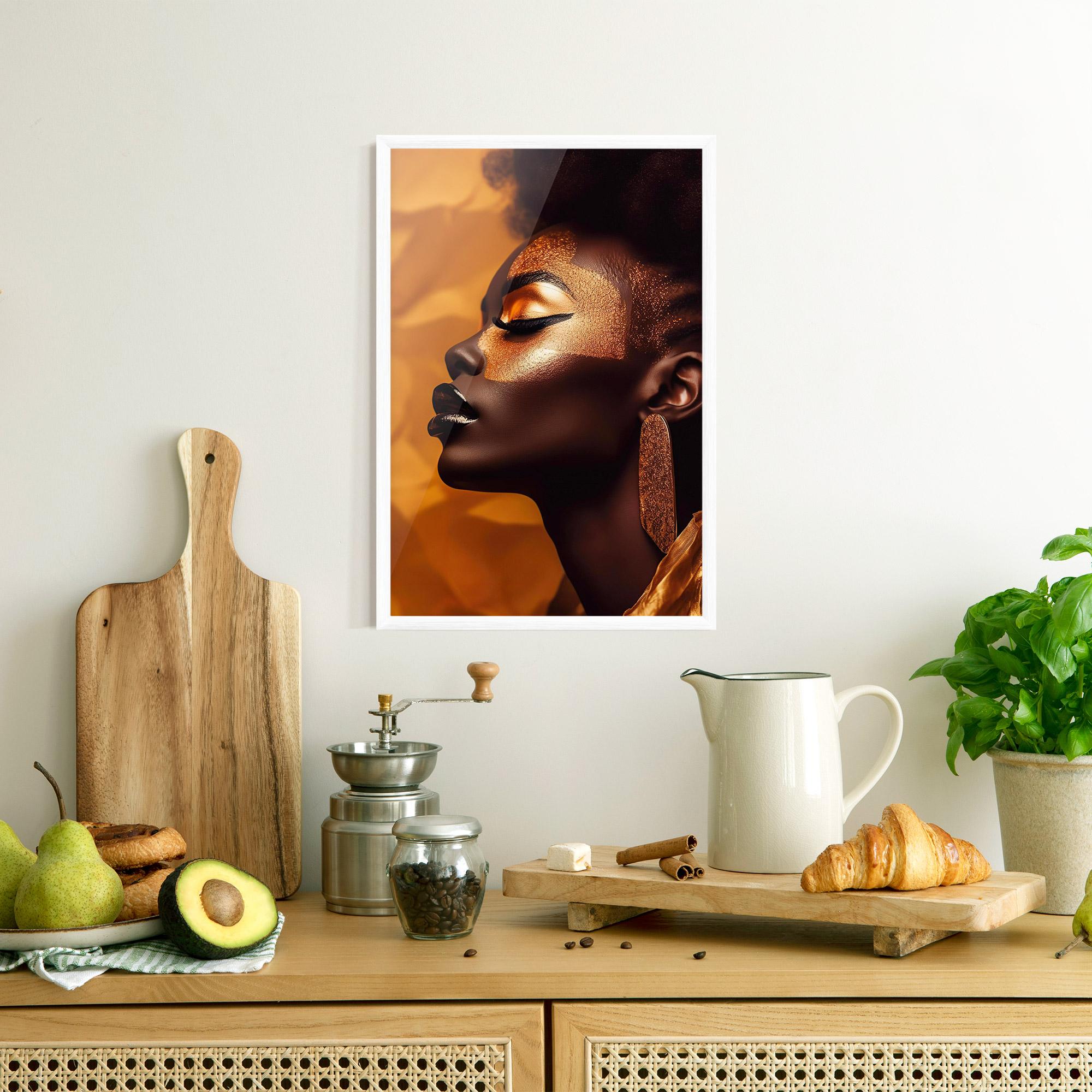 Keretezett Poszter Fashion Gold Portrait mockup 8