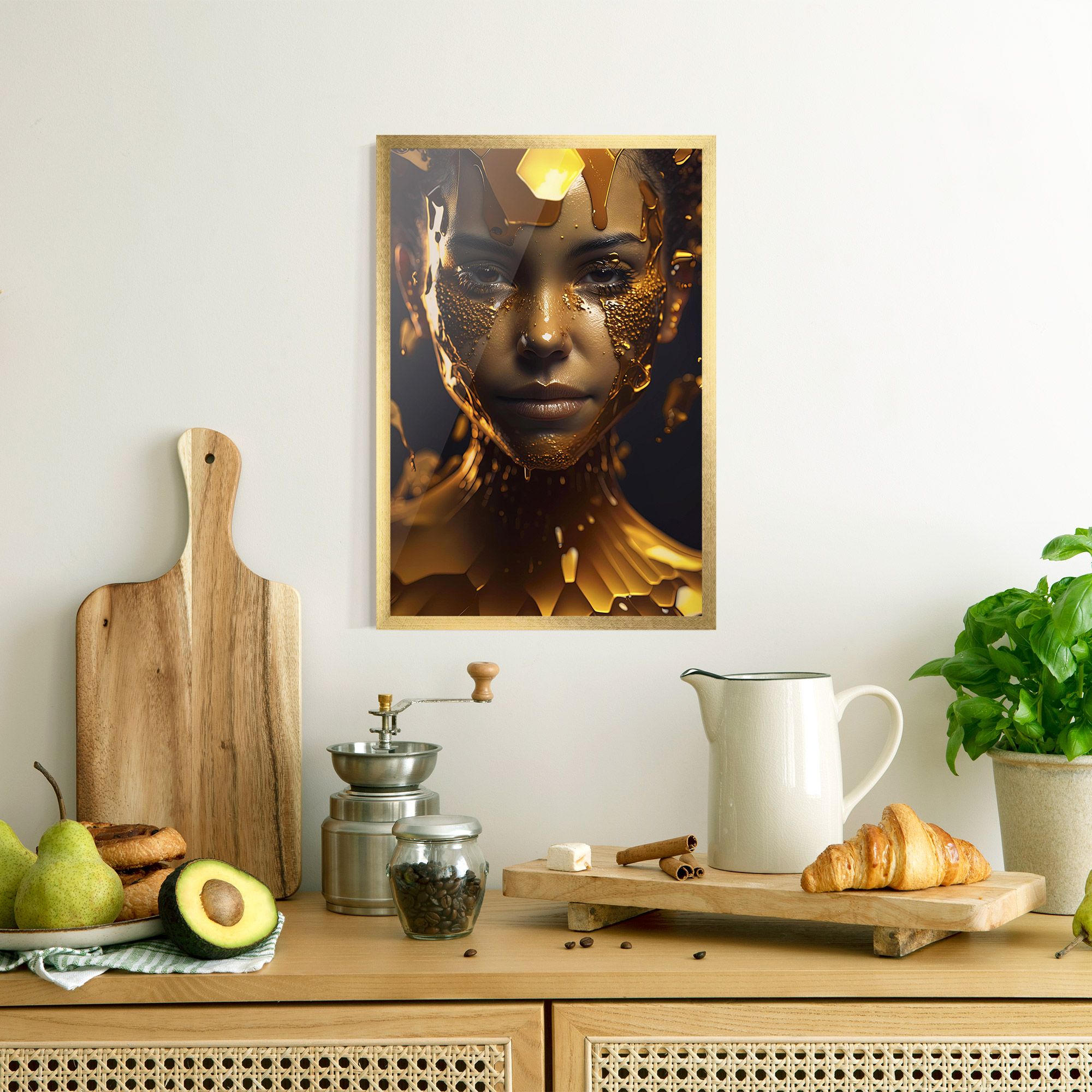 Gold Honeycomb Girl mockup 8