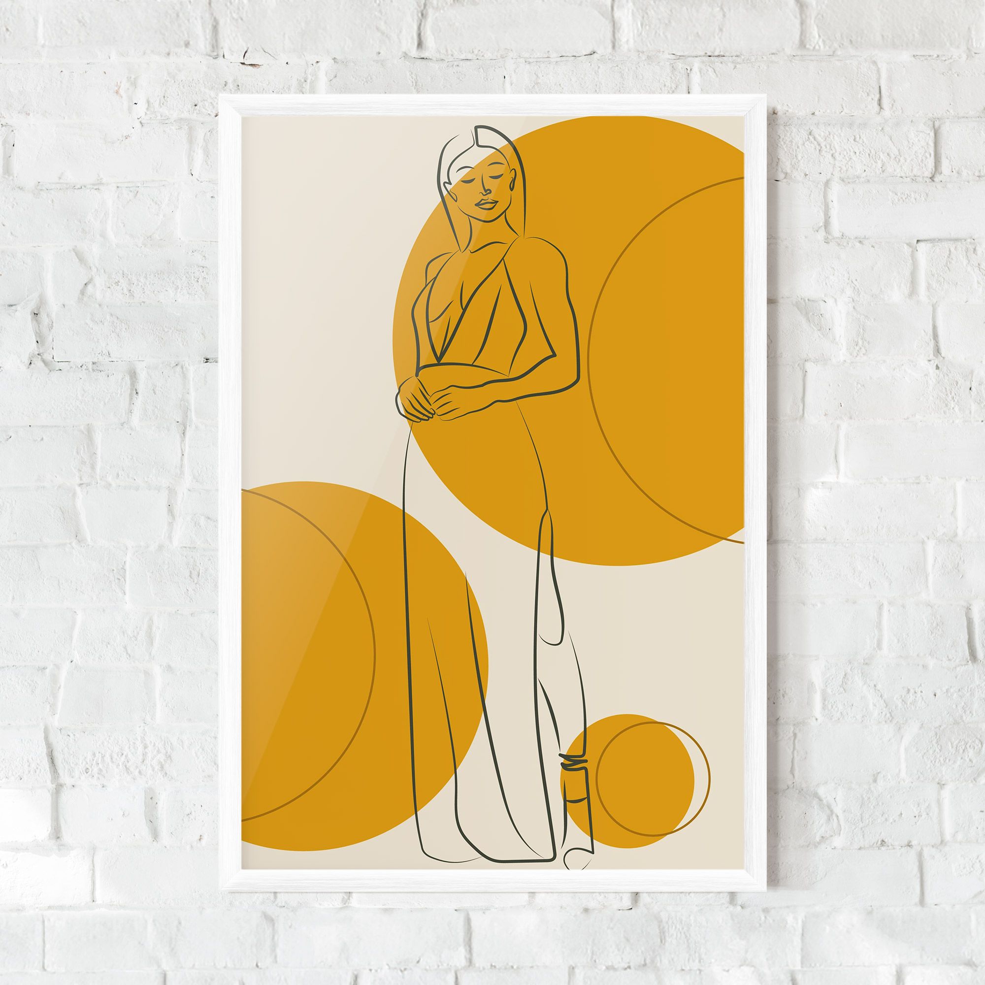 Yellow Circle Lady mockup 0