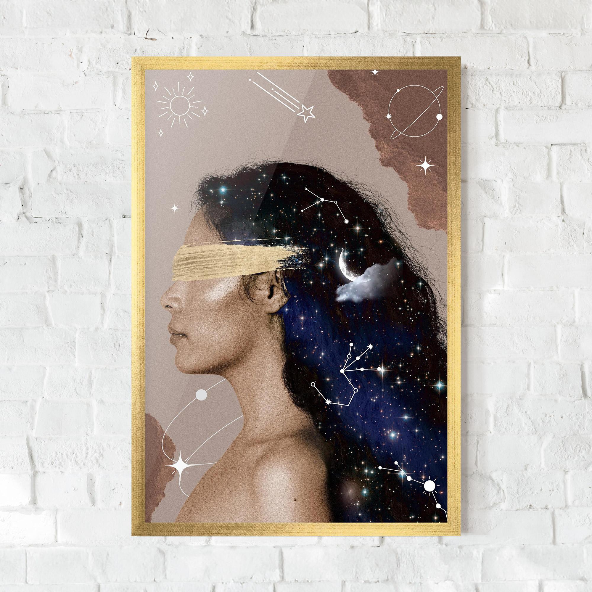 Keretezett Poszter Galaxy Hair mockup 0