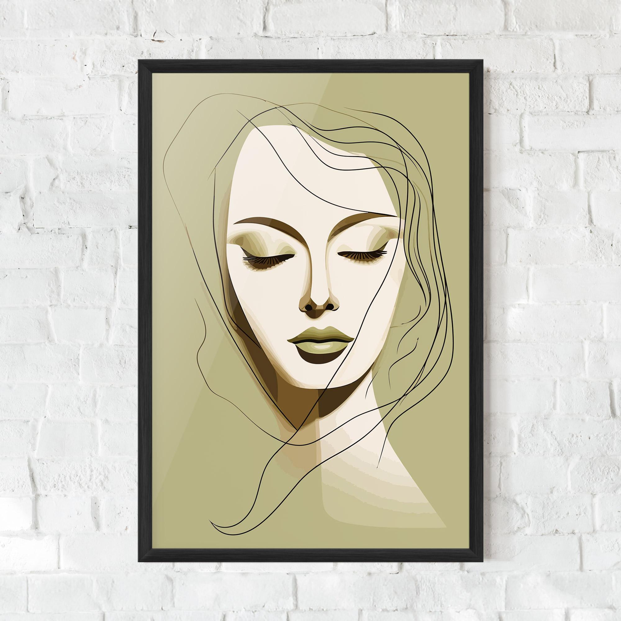 Keretezett Poszter Cream Womans Face mockup 0