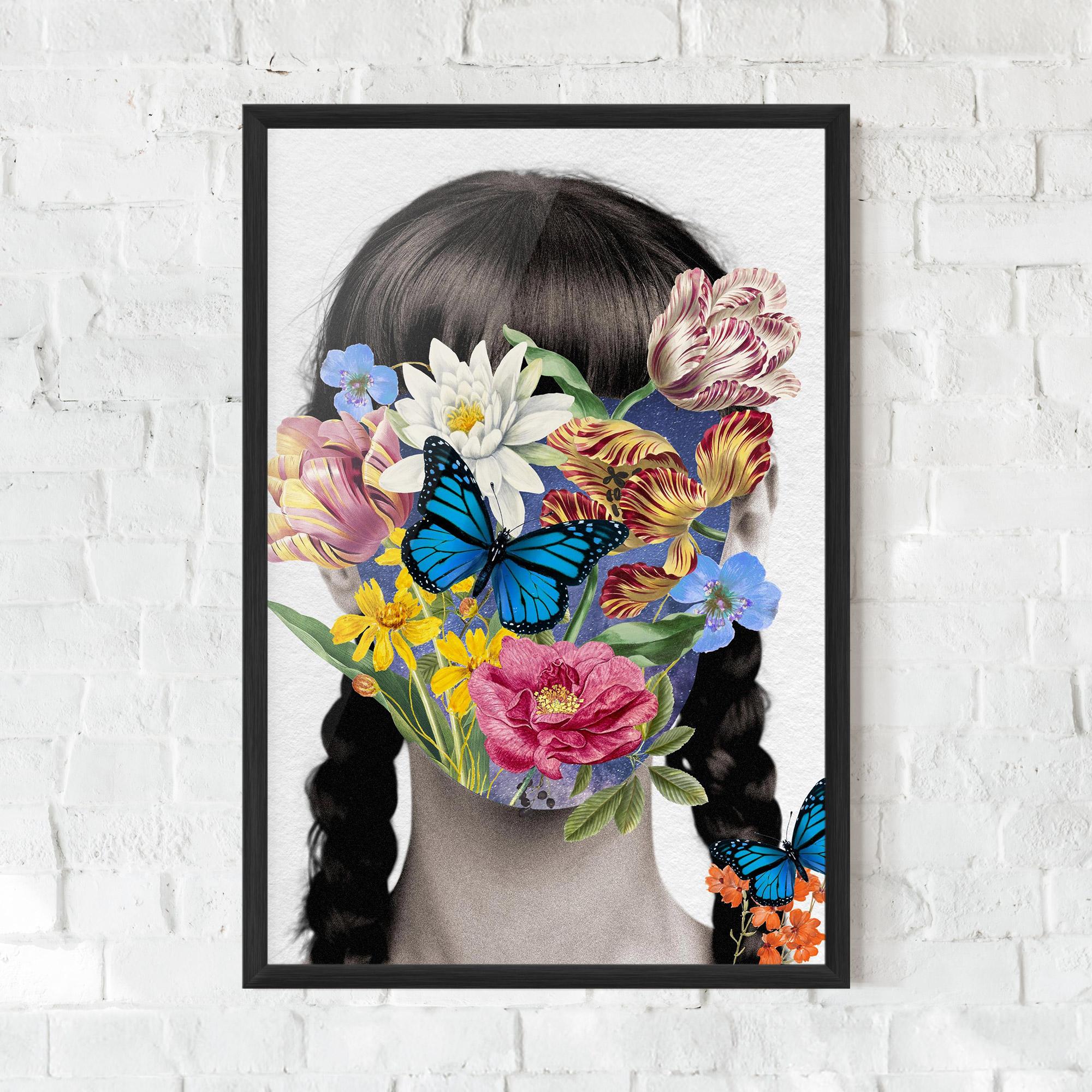 Keretezett Poszter Flower Face Woman mockup 0