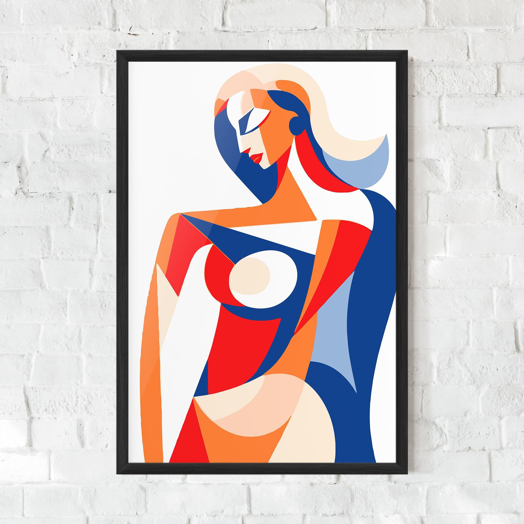 Keretezett Poszter White Hair Woman mockup 0