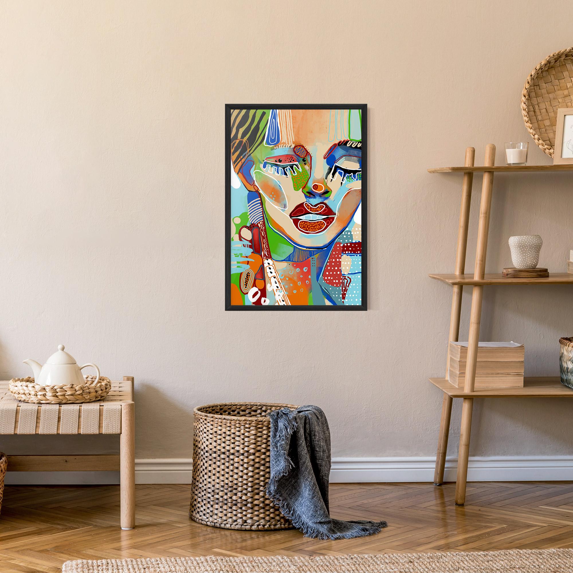 Keretezett Poszter Abstract Art Woman mockup 9