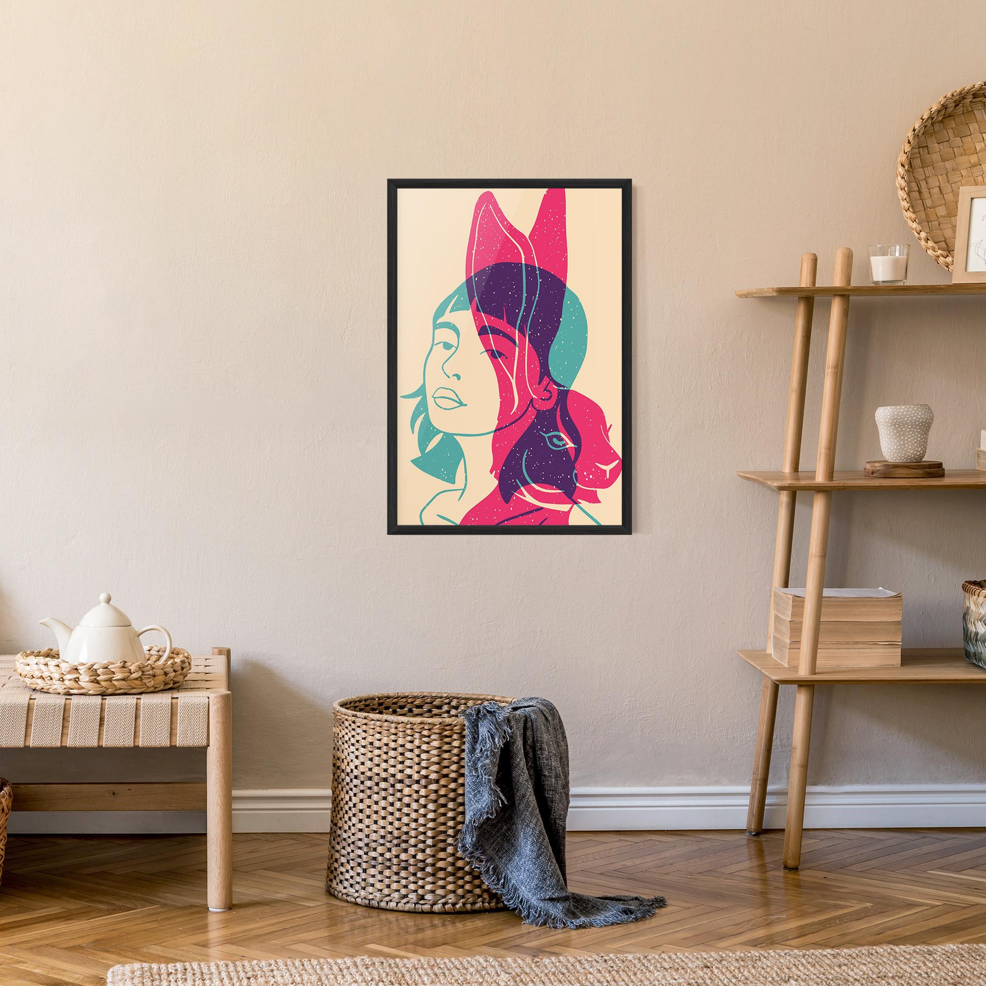 Keretezett Poszter Girl Rabbit mockup 9