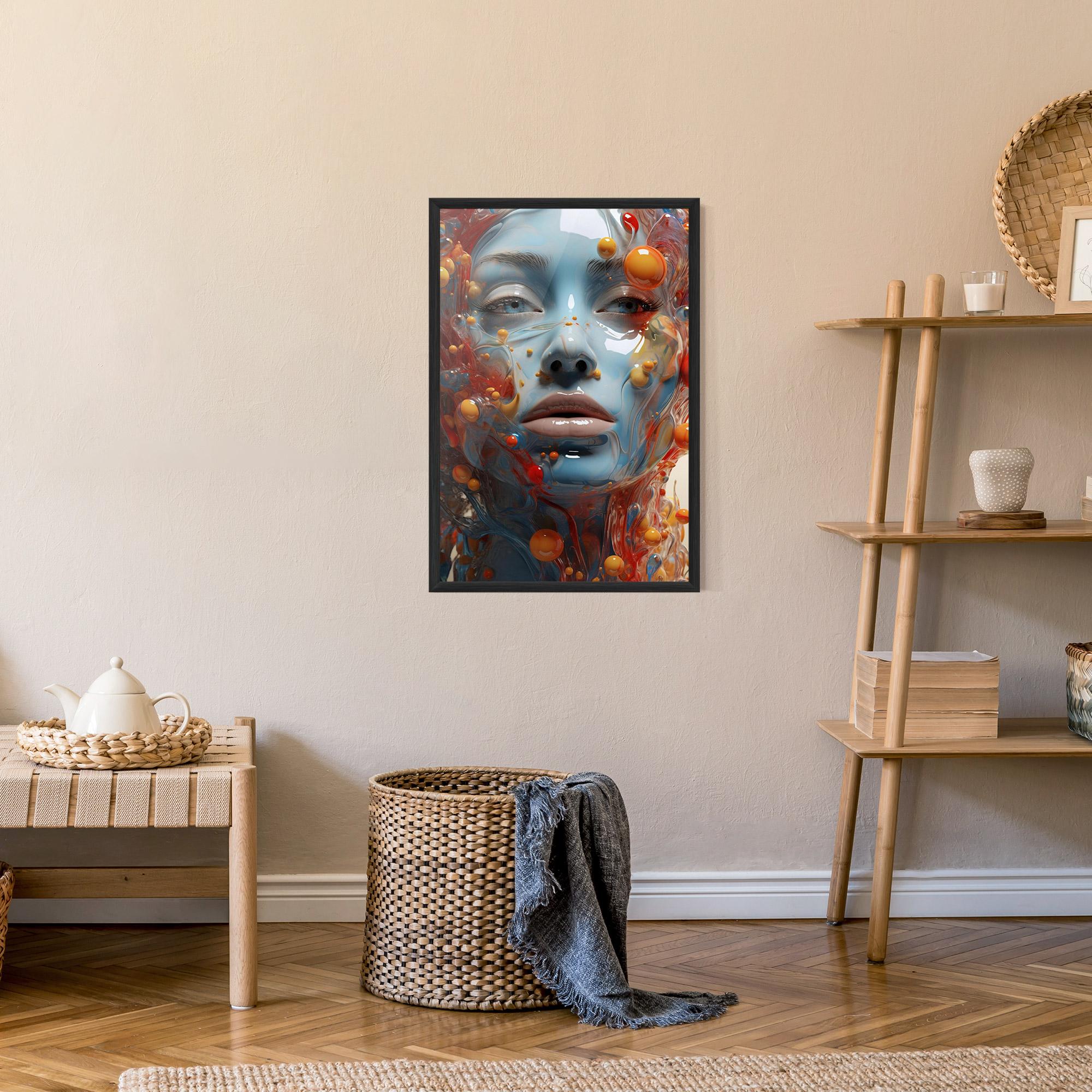 Keretezett Poszter Pretty Blue Face mockup 9