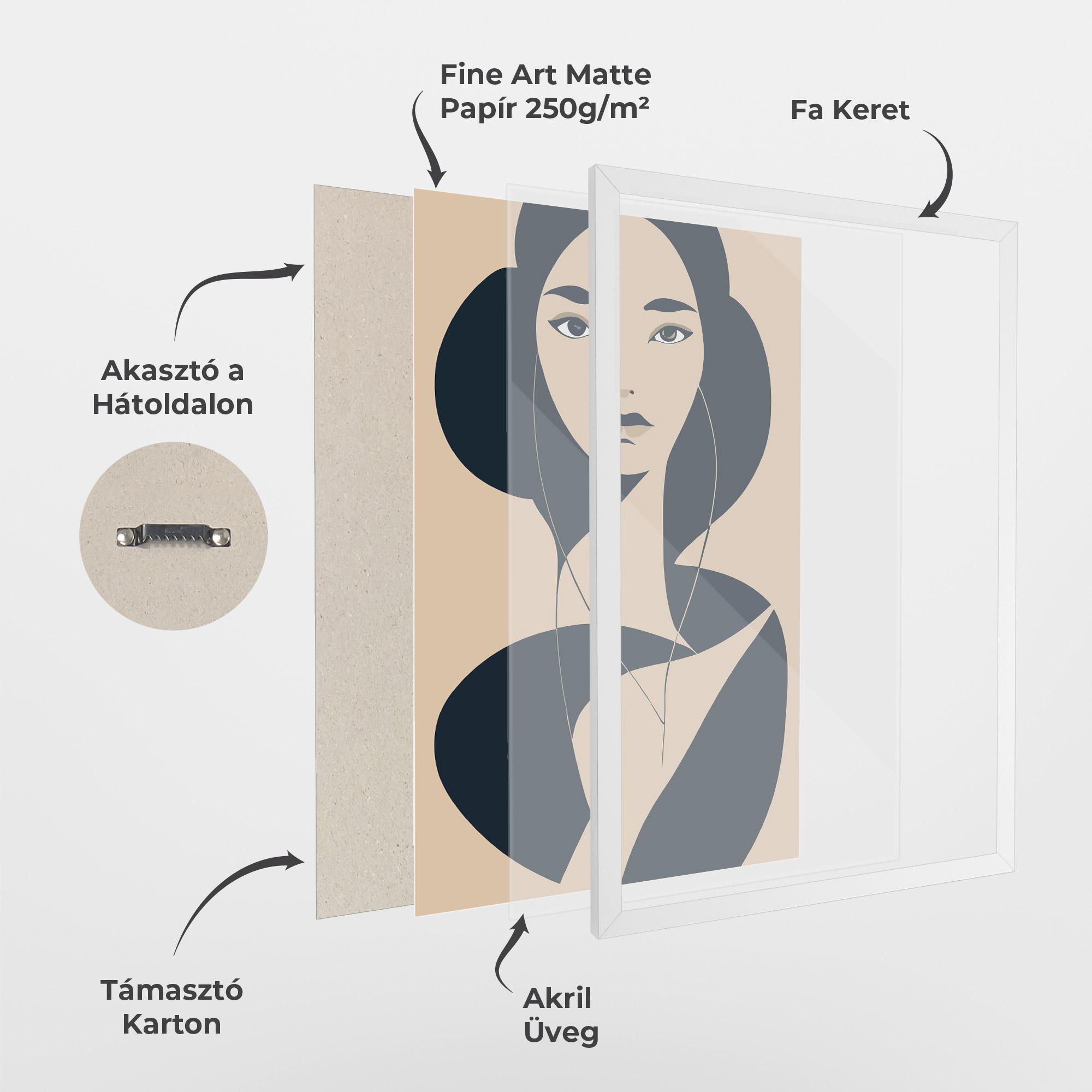 Keretezett Poszter Cream Blue Woman mockup 1