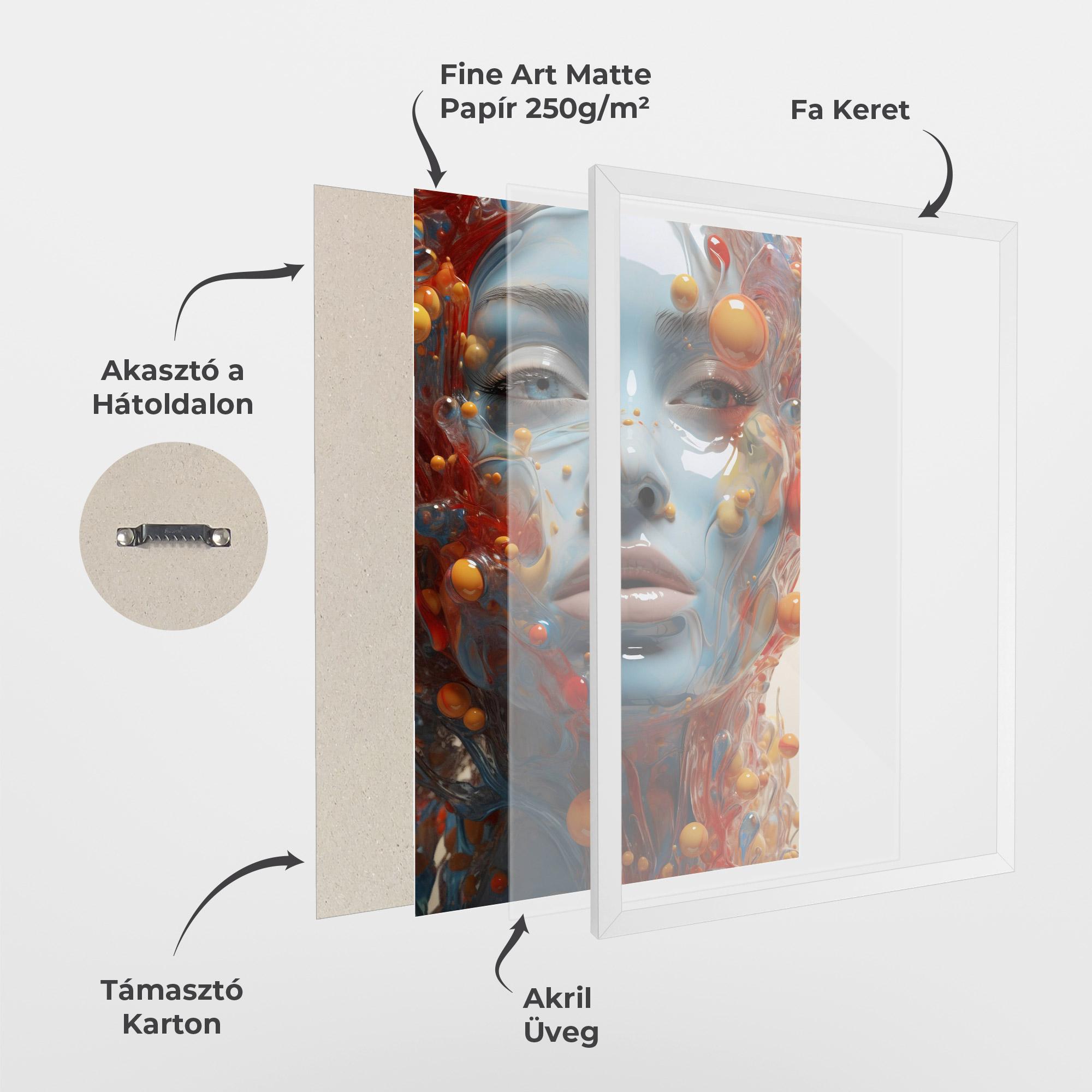 Keretezett Poszter Pretty Blue Face mockup 1