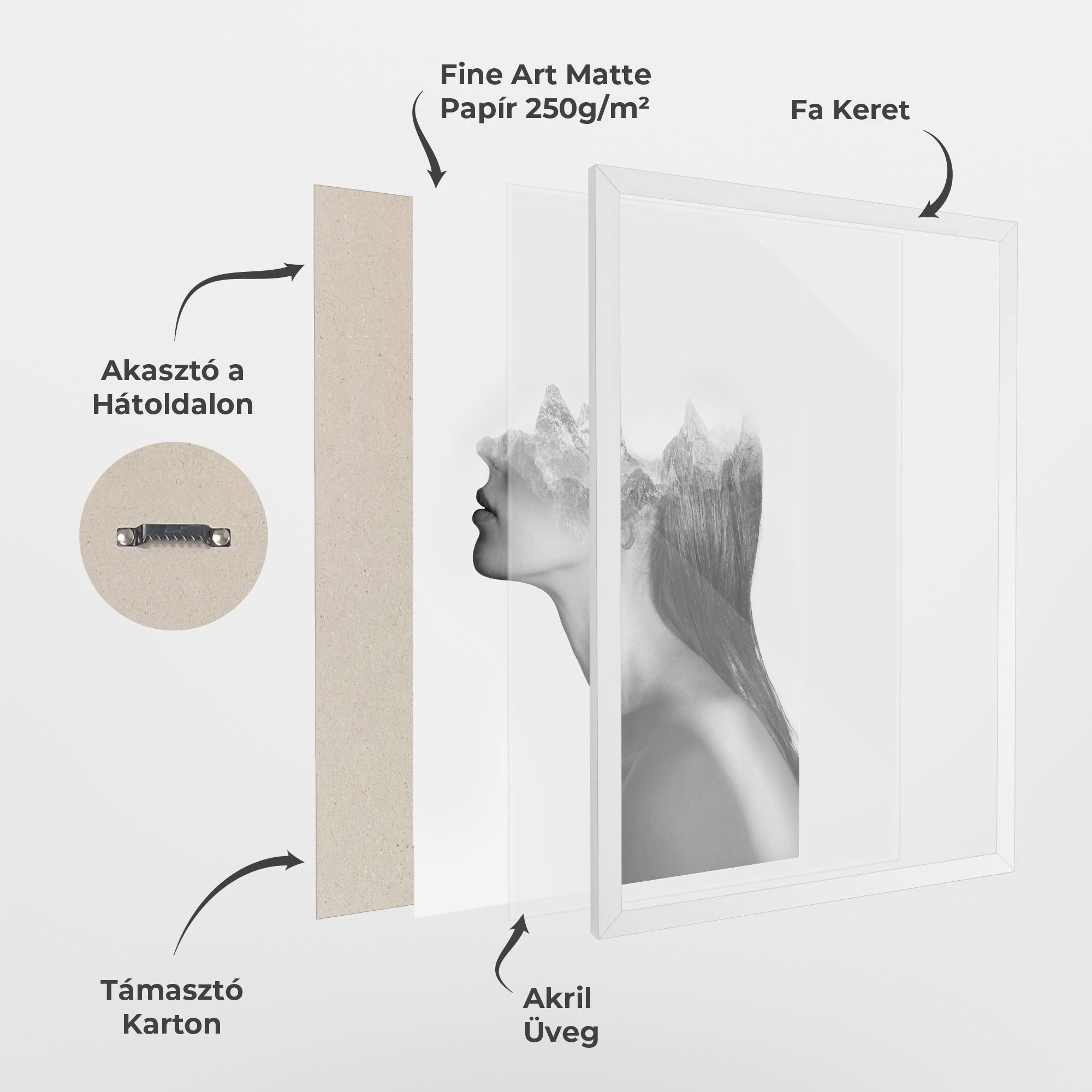 Keretezett Poszter Woman Mountains View mockup 1