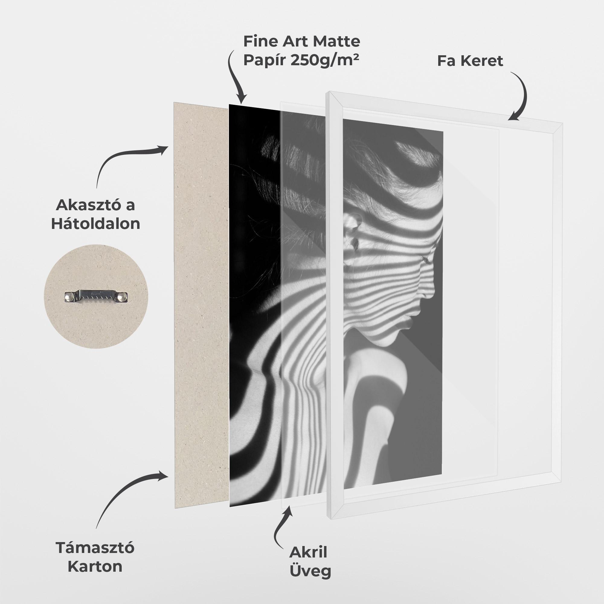 Keretezett Poszter Zebra Stripes Woman mockup 1