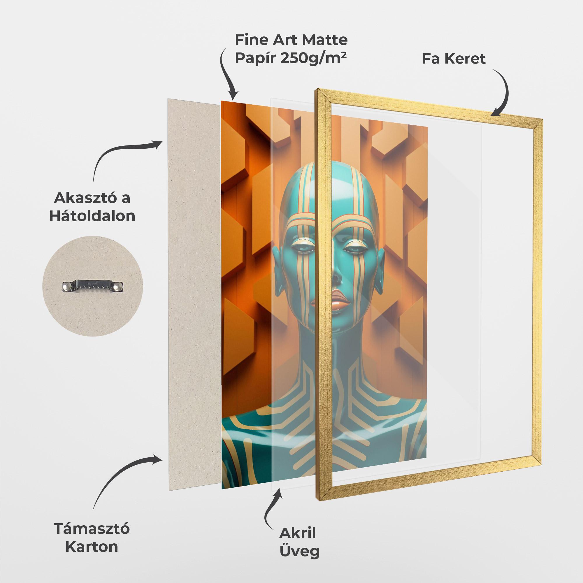 Keretezett Poszter Abstract Blue Woman mockup 1