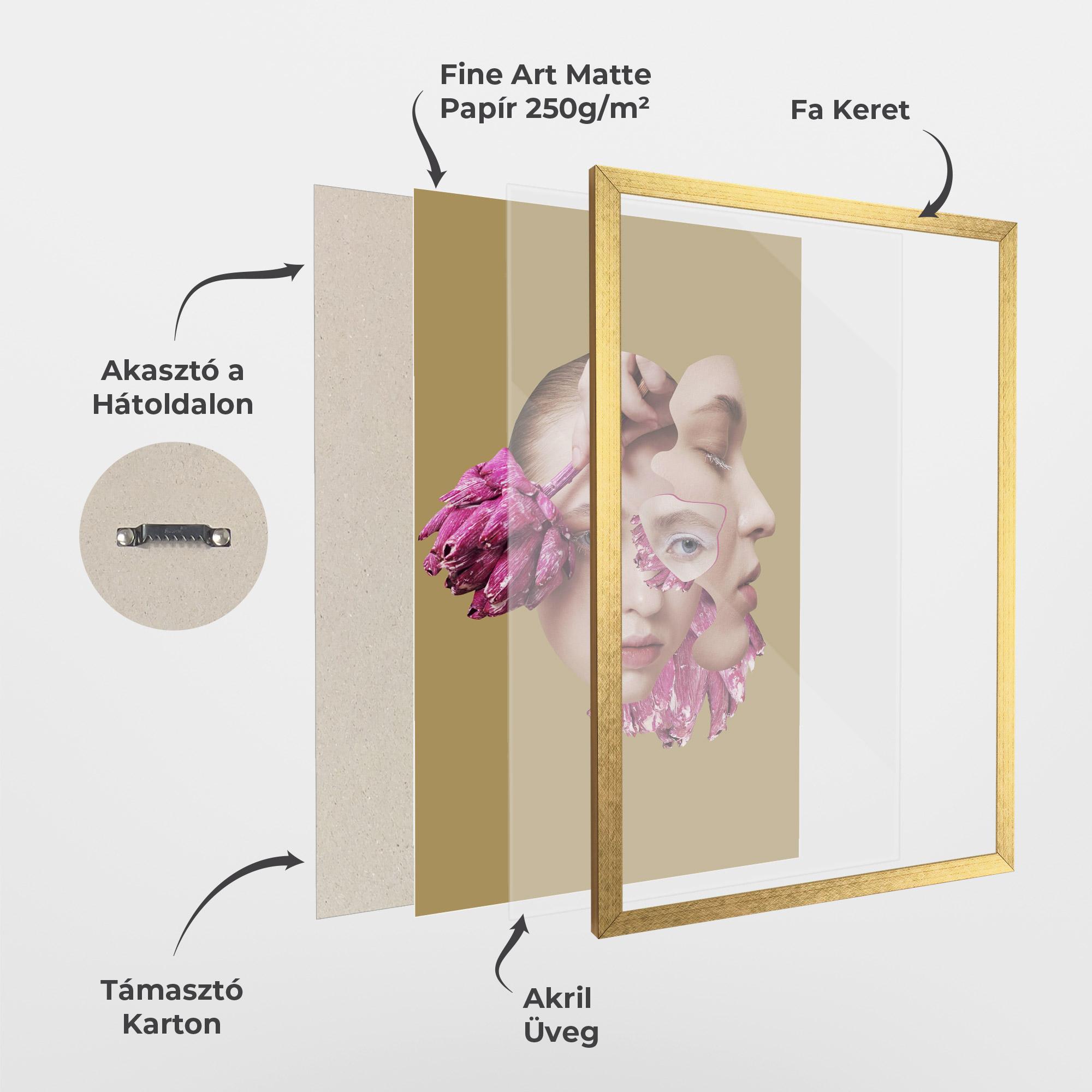 Keretezett Poszter Abstract Combination Face mockup 1